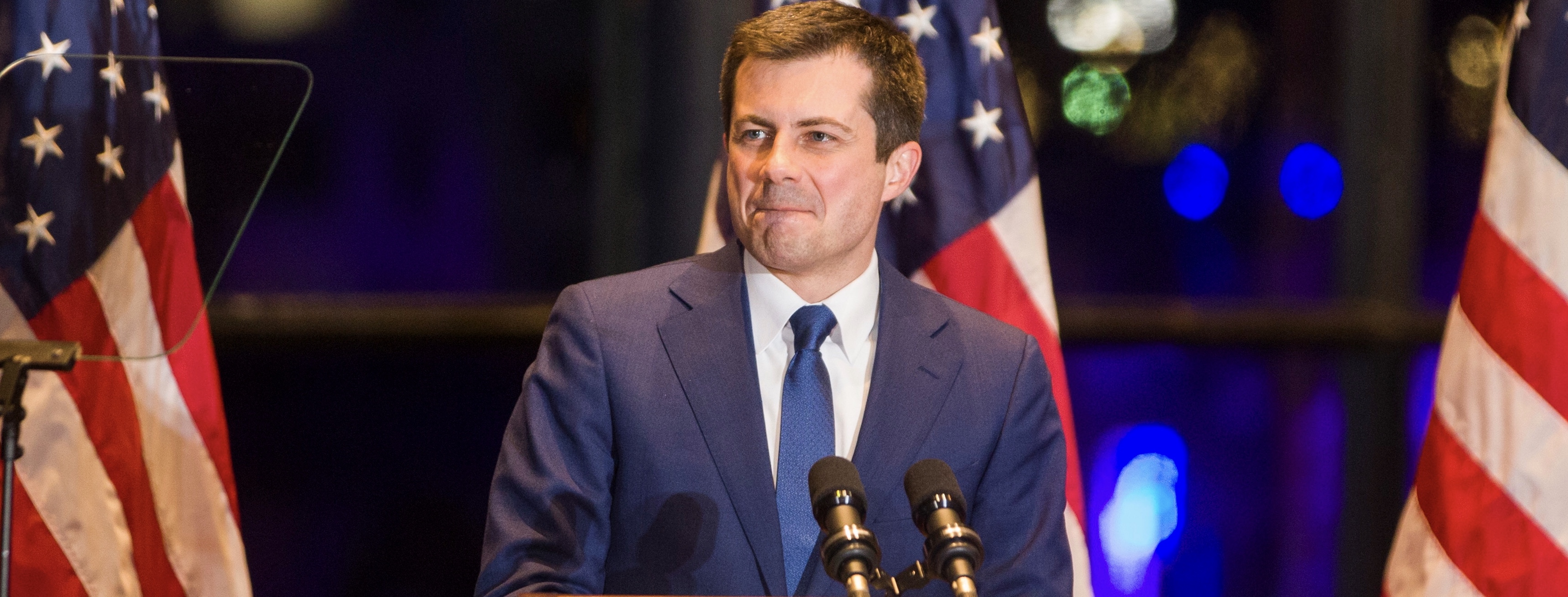 Democratic U.S. presidential candidate Pete Buttigieg announces his withdrawal from the race for the 2020 Democratic presidential nomination during an event in South Bend, Indiana, U.S., March 1, 2020. Mandatory Credit: Santiago Flores/South Bend Tribune via USA TODAY NETWORK via REUTERS
