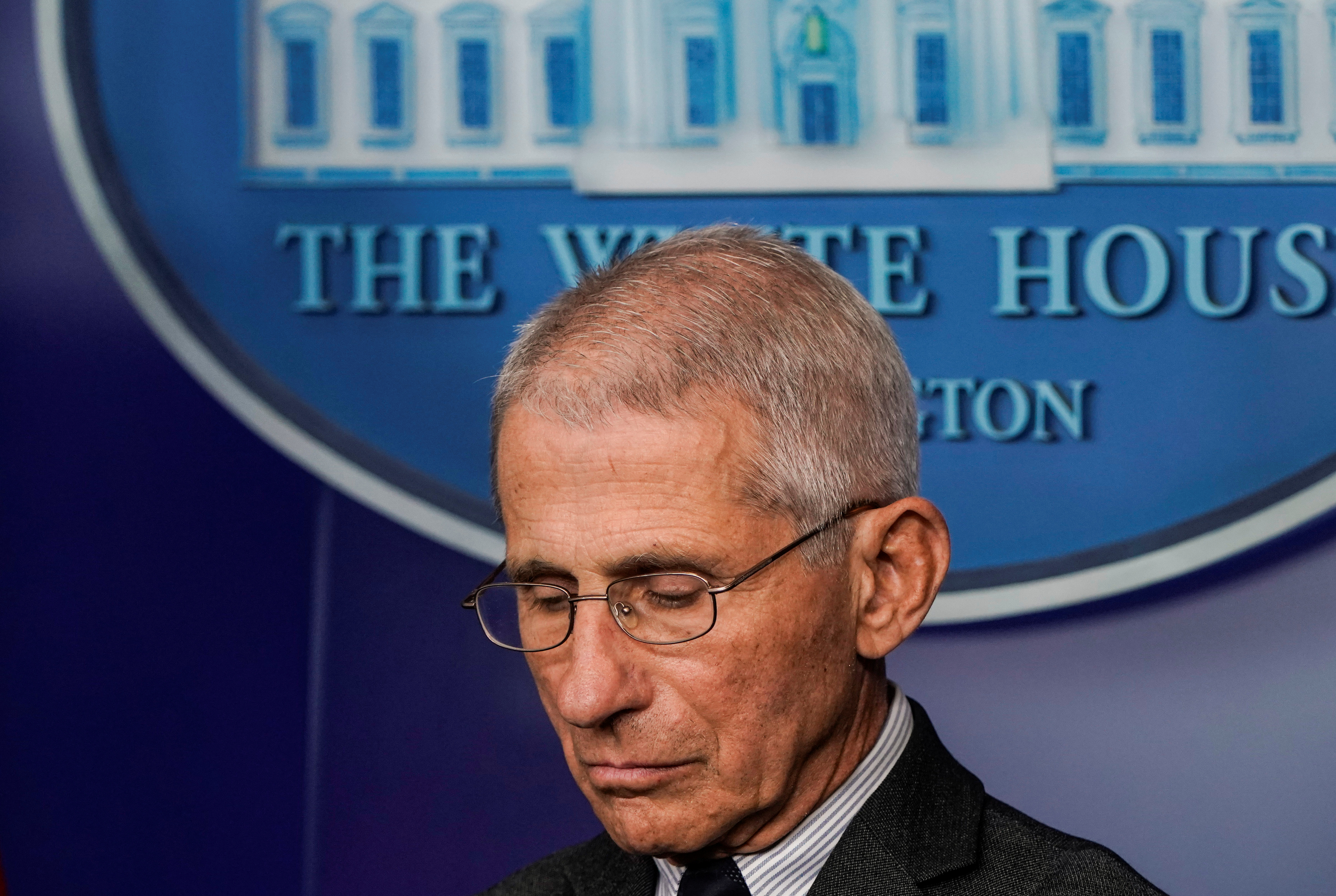 Director of the National Institute of Allergy and Infectious Diseases Anthony Fauci stands during a news briefing on the administration's response to the coronavirus disease (COVID-19) outbreak at the White House in Washington, U.S., March 21, 2020. REUTERS/Joshua Roberts