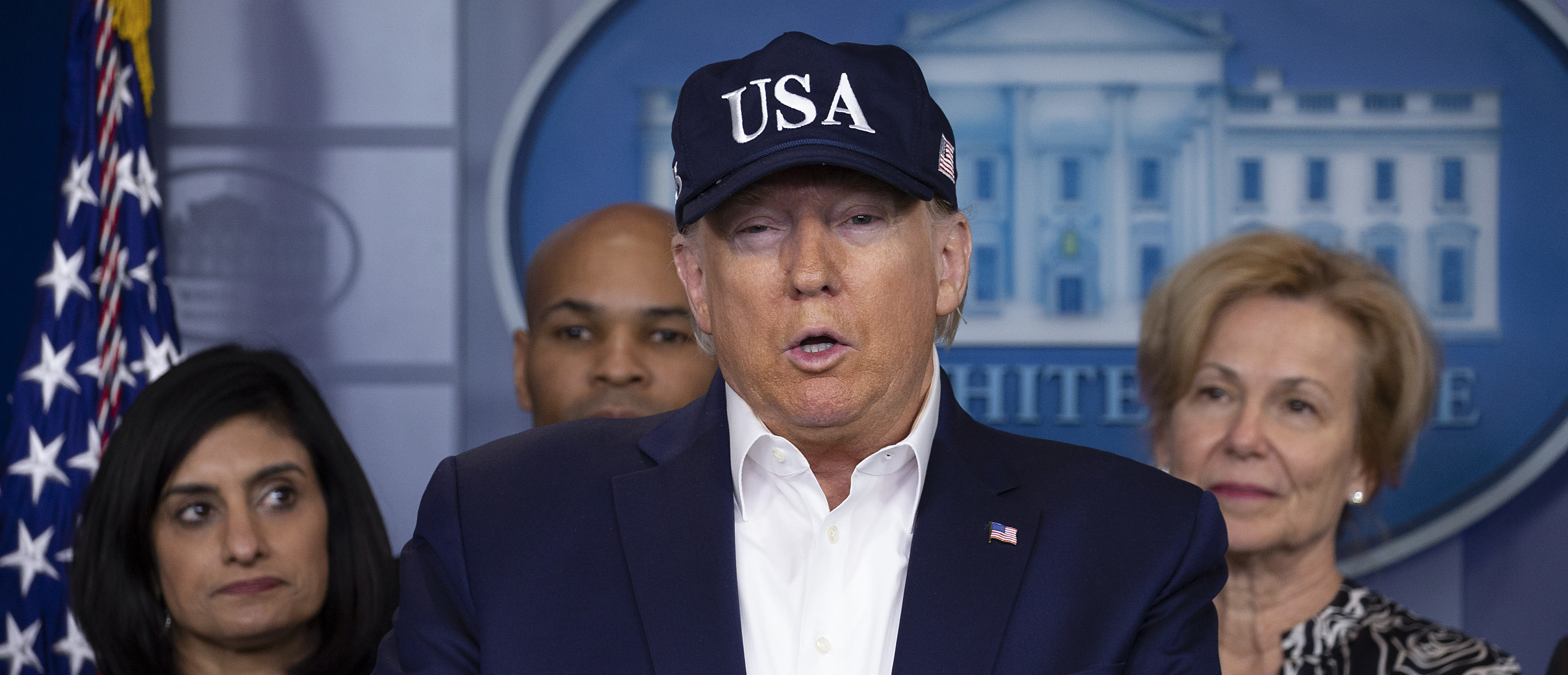 U.S. President Donald Trump speaks in the press briefing room at the White House on March 14, 2020 in Washington, DC. (Tasos Katopodis/Getty Images)