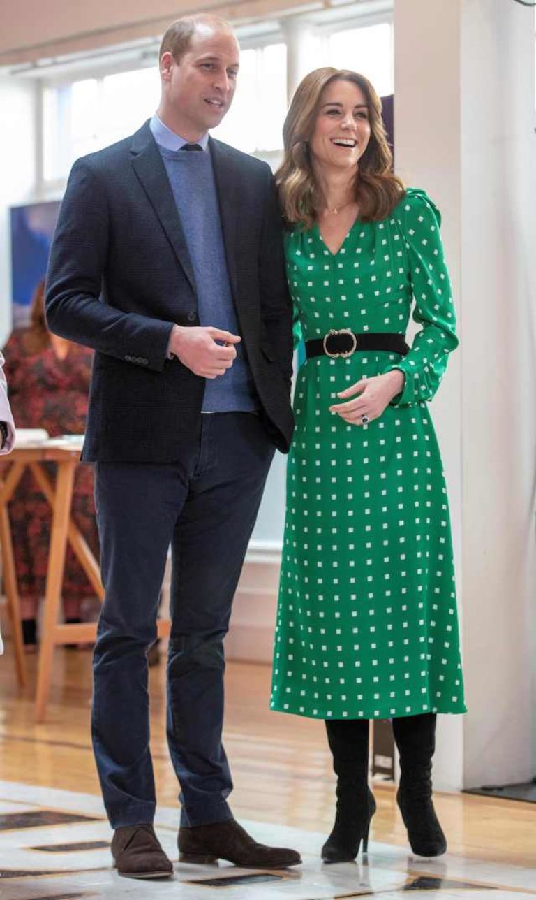 Kate Middleton Wows In Beautiful Green Dress And Black Boots Combo ...