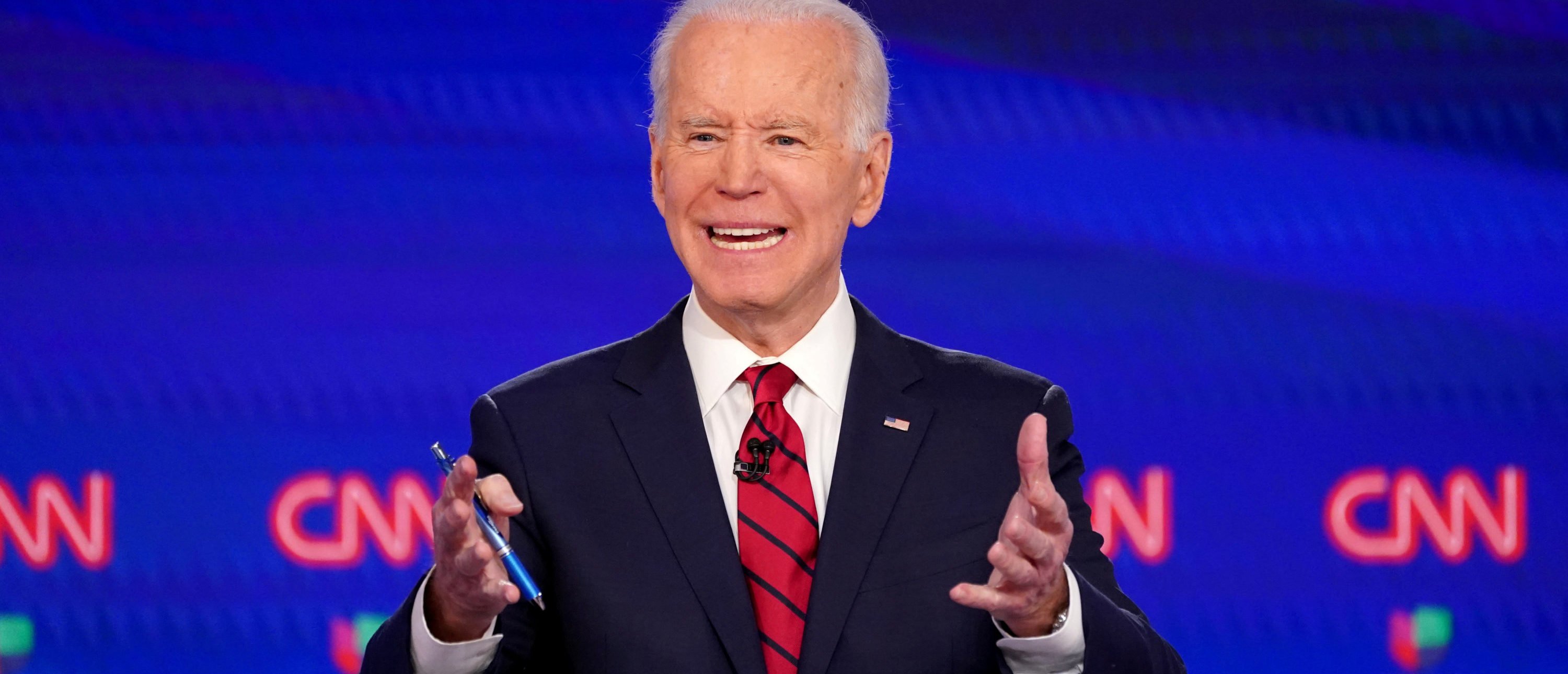FILE PHOTO: Democratic U.S. presidential candidate and former Vice President Joe Biden speaks during the 11th Democratic candidates debate of the 2020 U.S. presidential campaign, held in CNN's Washington studios without an audience because of the global coronavirus pandemic, in Washington, U.S., March 15, 2020. REUTERS/Kevin Lamarque/File Photo 