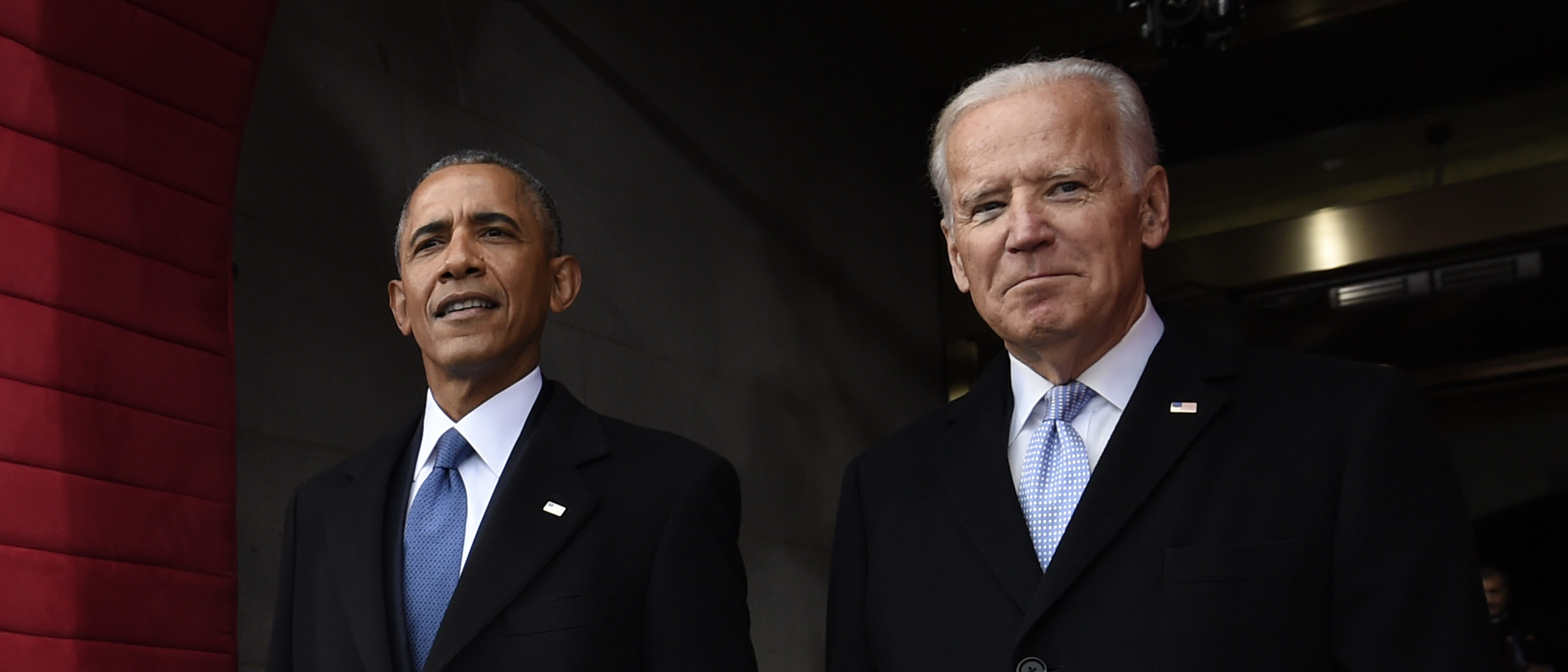 US President Barack Obama and Vice President Joe Biden arrive for the Presidential Inauguration of Donald Trump at the US Capitol on January 20, 2017 in Washington, DC. (Saul Loeb - Pool/Getty Images)