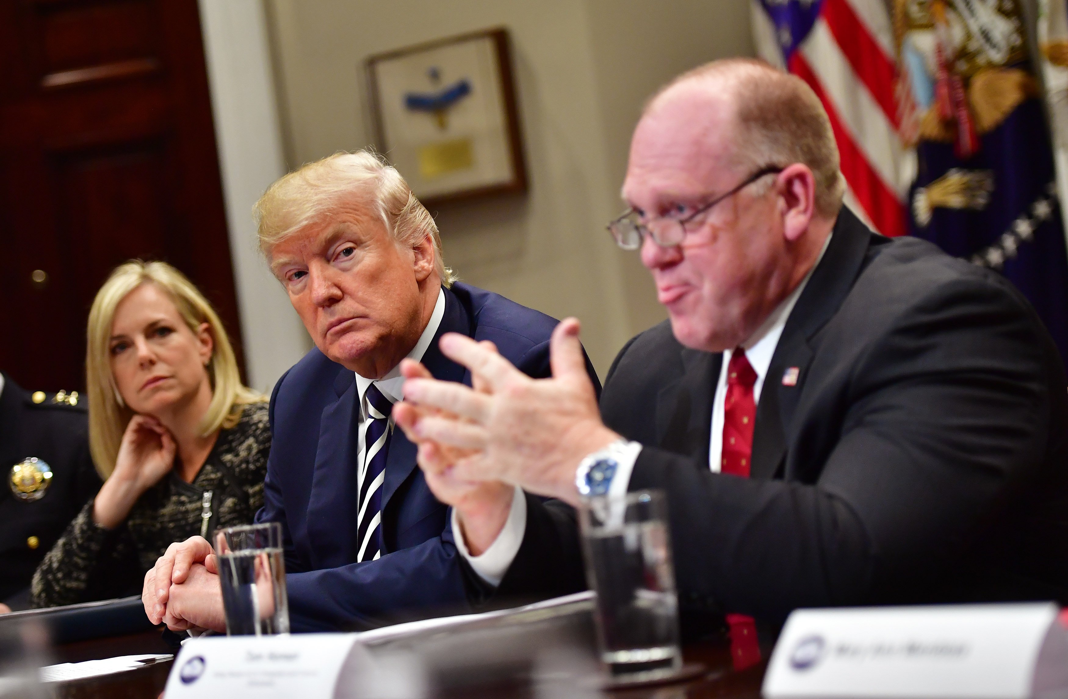 President Trump holds a law enforcement roundtable on sanctuary cities at the White House
