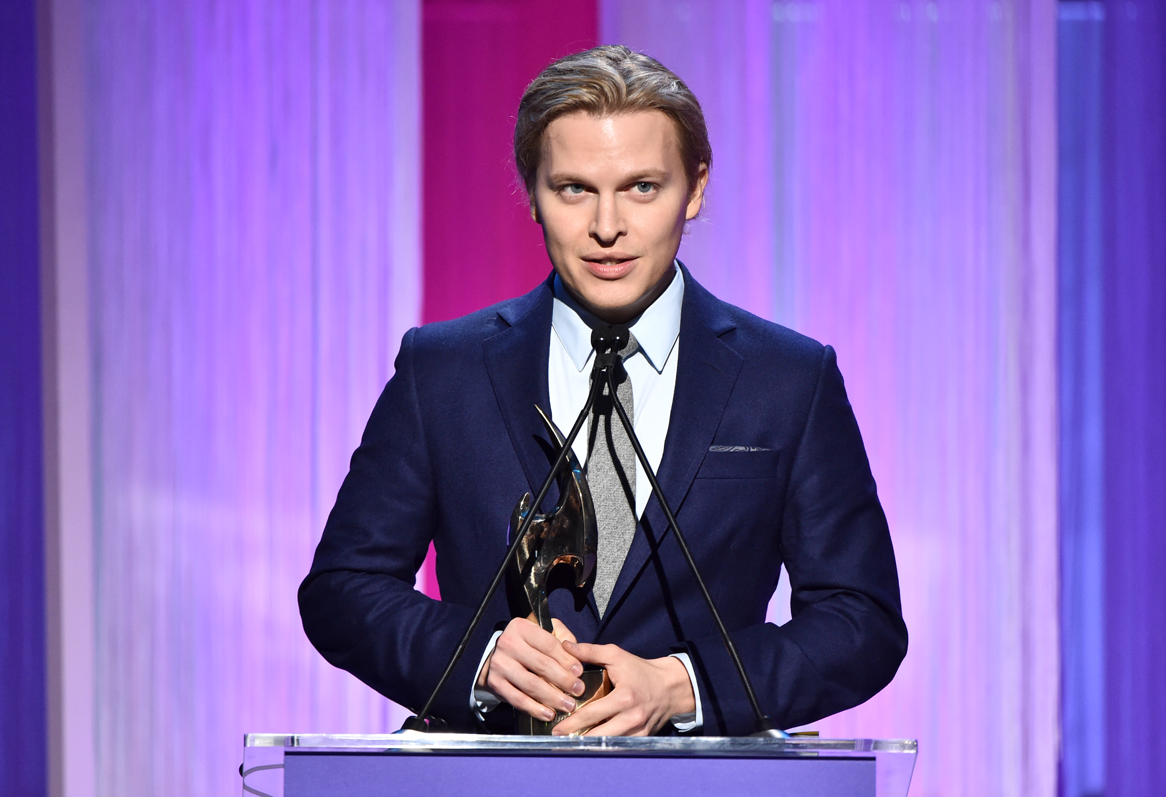 Honoree Ronan Farrow accepts the Equity in Entertainment Award onstage during The Hollywood Reporter's Power 100 Women in Entertainment at Milk Studios on December 11, 2019 in Hollywood, California. (Alberto E. Rodriguez/Getty Images for The Hollywood Reporter)