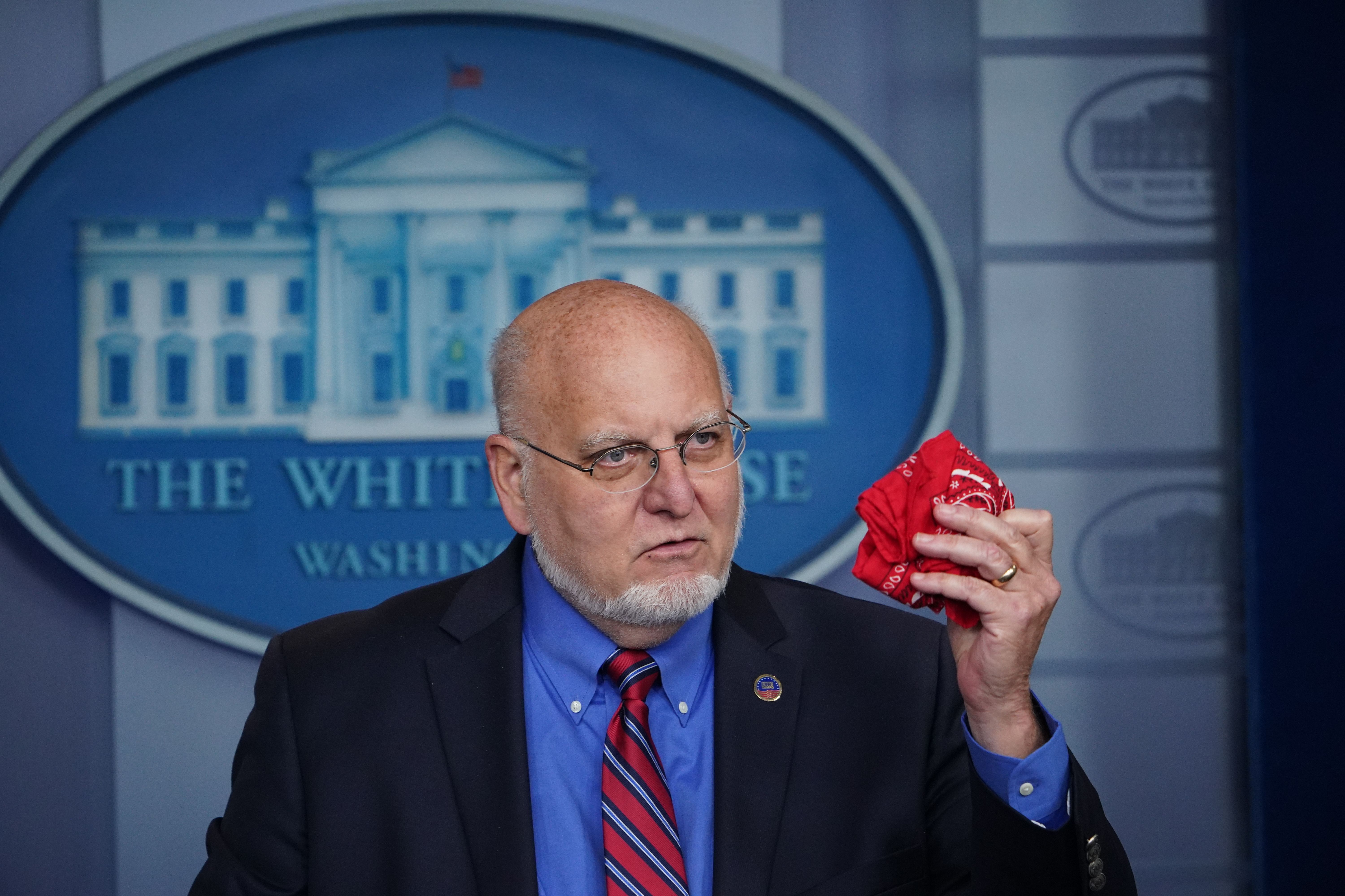 CDC Director Robert R. Redfield speaks during the daily briefing on the novel coronavirus, which causes COVID-19, in the Brady Briefing Room of the White House on April 22, 2020, in Washington, DC. (Photo by MANDEL NGAN/AFP via Getty Images)