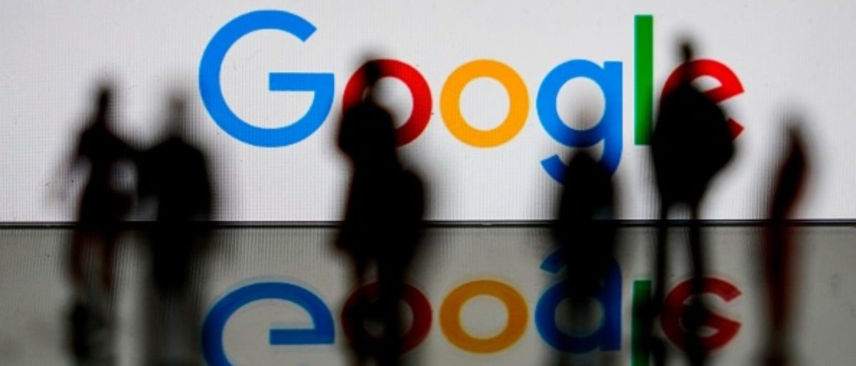 This illustration picture shows the U.S. multinational technology and Internet-related services company Google logo on Feb. 14, 2020 in Brussels. (Photo by Kenzo TRIBOUILLARD / AFP)