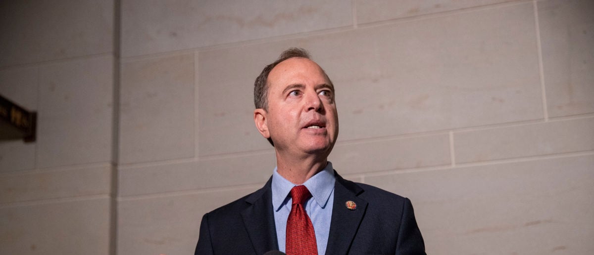 WASHINGTON, DC - OCTOBER 08: U.S. Rep. Adam Schiff (D-CA), Chairman of the House Select Committee on Intelligence Committee speaks at a press conference at the U.S. Capitol on October 08, 2019 in Washington, DC. Schiff spoke on reports that the Trump administration has blocked the testimony of U.S. Ambassador to the European Union Gordon Sondland in the House impeachment inquiry. (Photo by Tasos Katopodis/Getty Images)