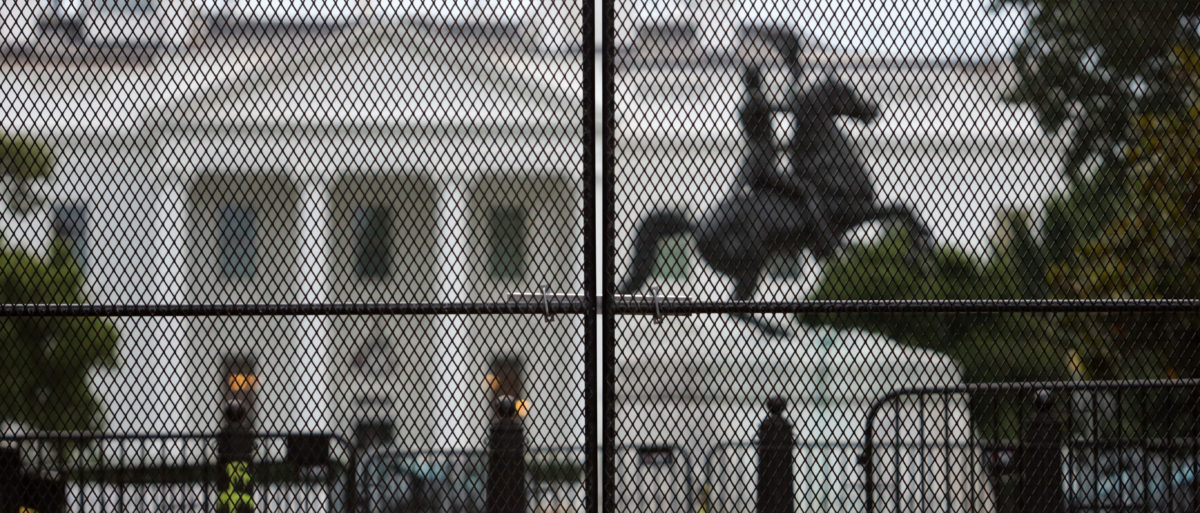 WASHINGTON, DC - JUNE 02: A fence is seen at the Lafayette Square near the White House on June 2, 2020 in Washington, DC. D.C. Mayor Muriel Bowser has imposed a 7pm curfew for Monday and Tuesday nights with the D.C. National Guard and other federal law enforcement agencies deployed. (Photo by Alex Wong/Getty Images)