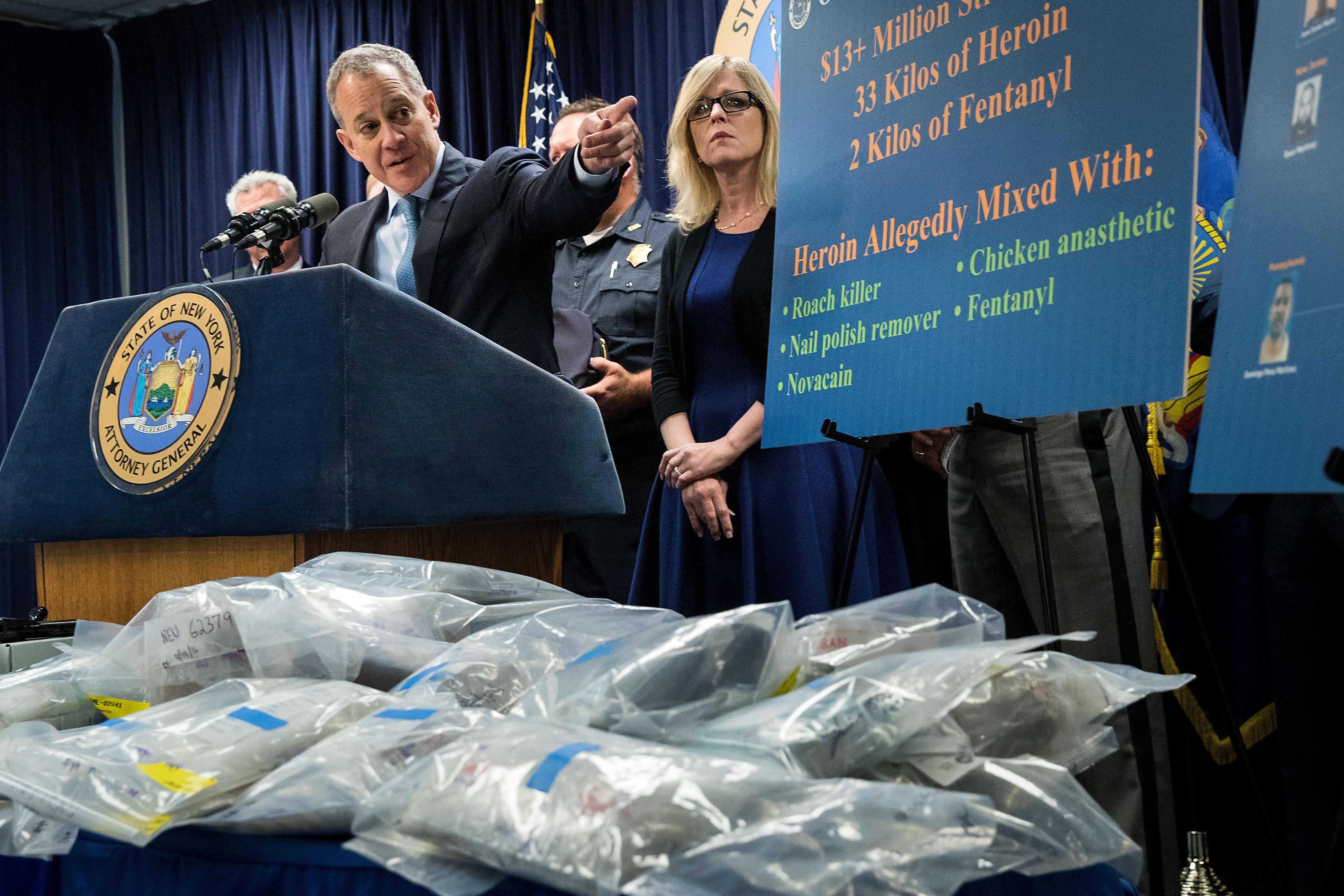New York Attorney General Eric Schneiderman speaks during a press conference regarding a major drug bust, at the office of the New York Attorney General, September 23, 2016 in New York City. (Photo by Drew Angerer/Getty Images)