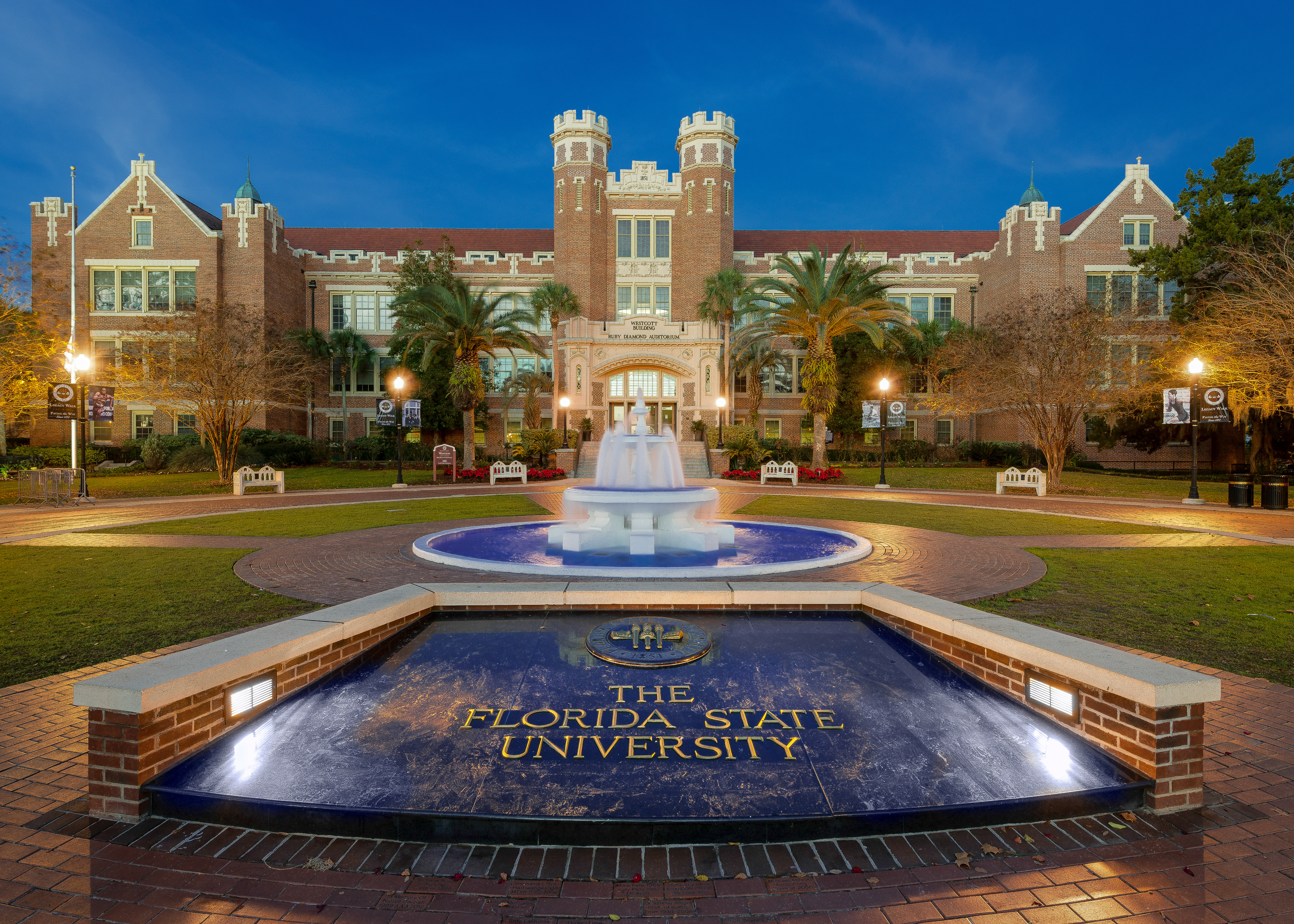 Florida State University's Westcott Plaza is pictured at dawn. Florida State University Senate president Jack Denton was removed from his position after texts were released where he told his friends not to support Black Lives Matter or the ACLU. (Shutterstock) 