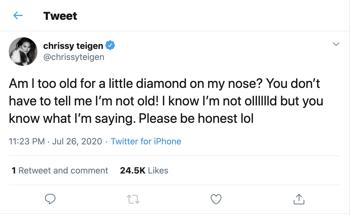 Chrissy Teigen Tweet (Twitter/Screenshot/ChrissyTeigen)