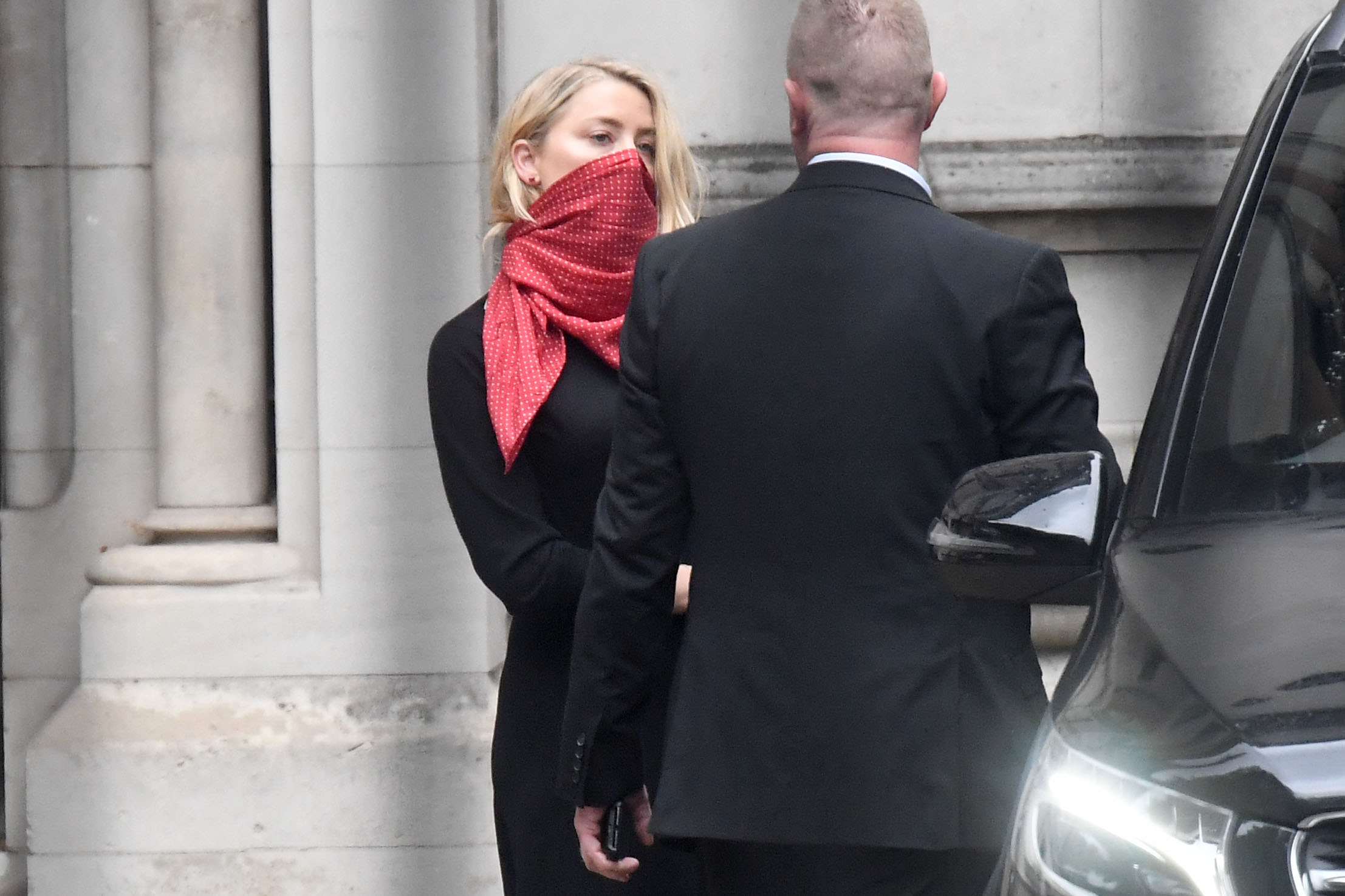 Amber Heard leaves The Royal Courts of Justice, on the Strand on July 8, 2020 in London, England. Hollywood actor Johnny Depp is taking News Group Newspapers, publishers of The Sun, to court over allegations that he was violent towards his ex-wife, Amber Heard, 34. (Photo by Peter Summers/Getty Images)