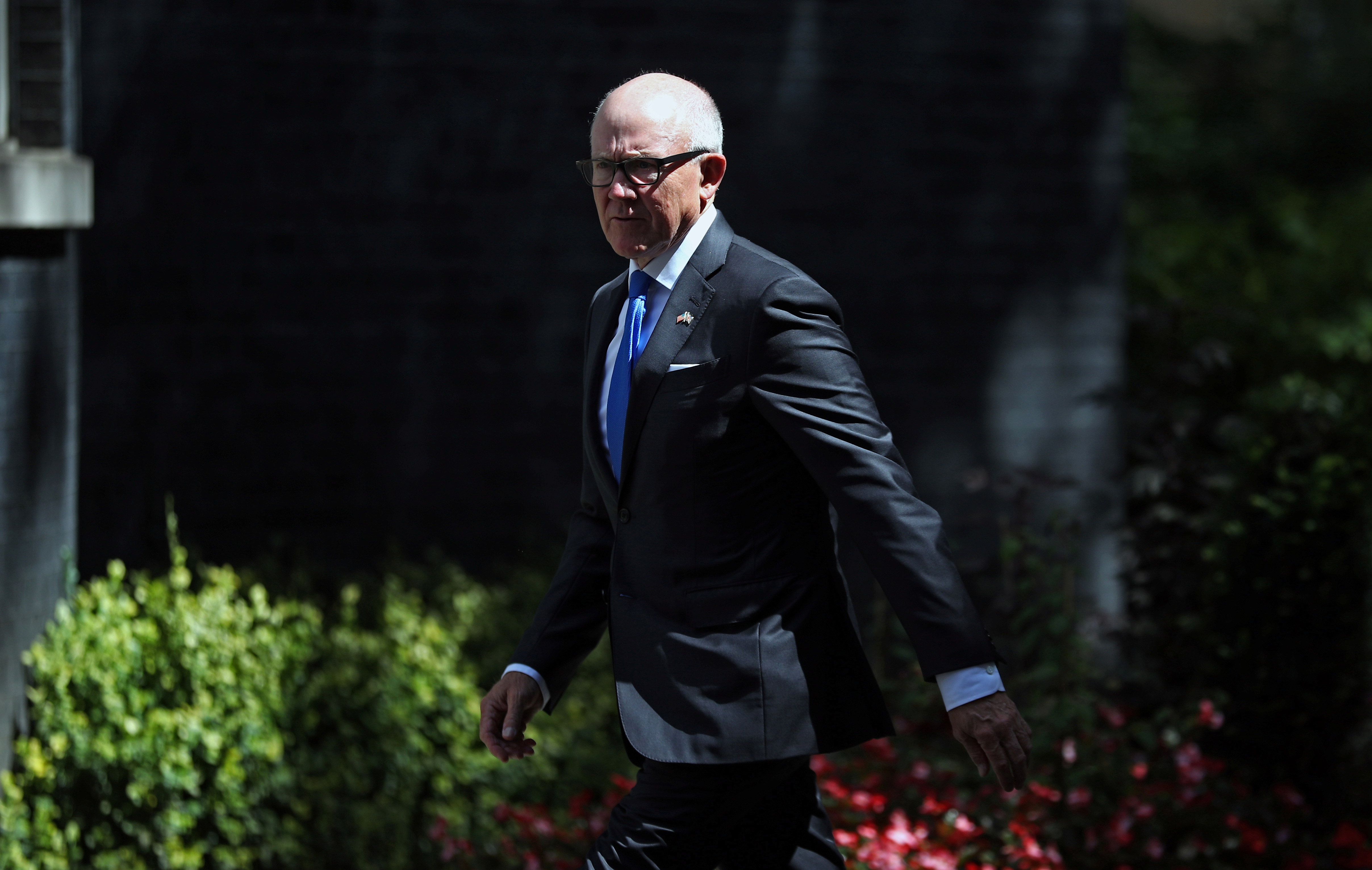 Robert Wood Johnson, the United States' ambassador to Britain, arrives for a meeting between U.S. Secretary of State Mike Pompeo and Britain's Prime Minister Boris Johnson at Downing Street for talks on July 21, 2020 in London, England. (Photo: Hannah McKay/WPA Pool/Getty Images)
