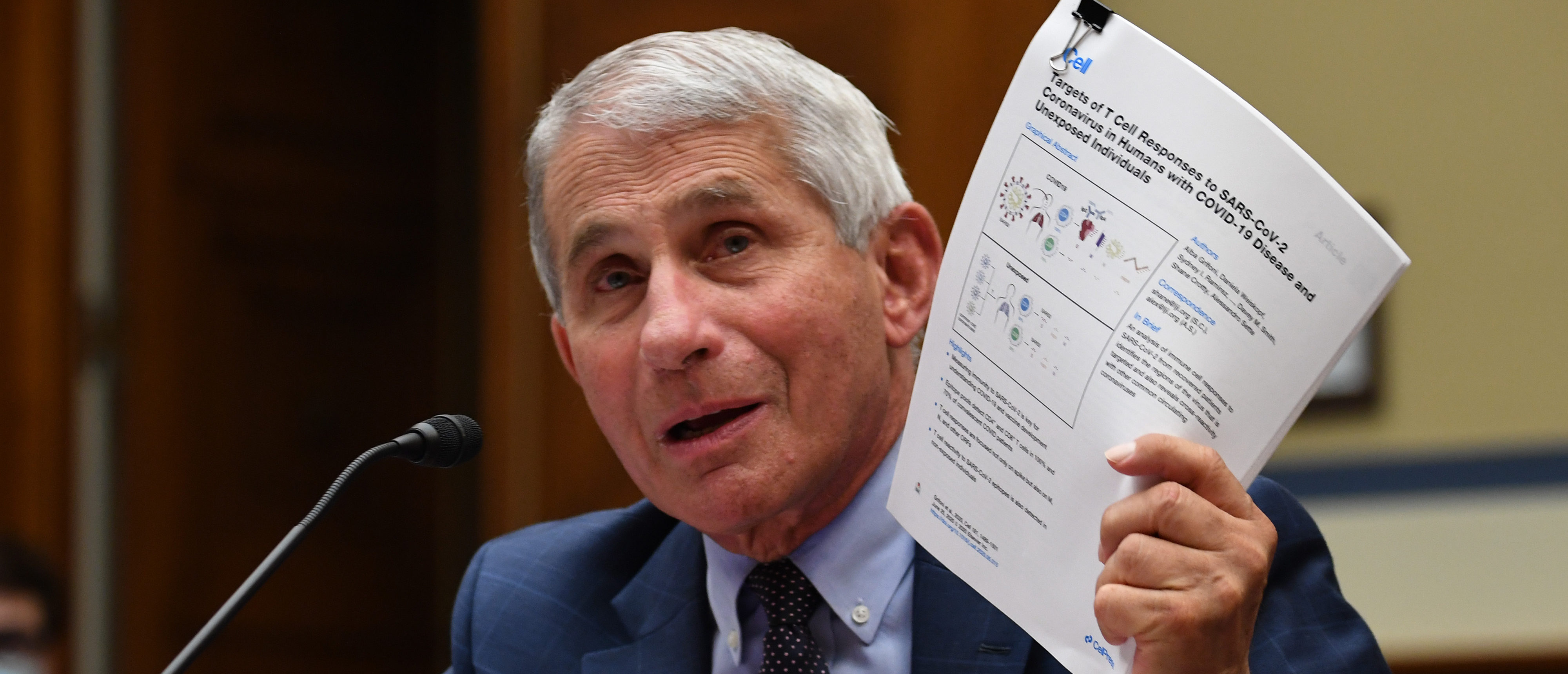 WASHINGTON, DC - JULY 31: Dr. Anthony Fauci, director of the National Institute for Allergy and Infectious Diseases, testifies before a House Subcommittee on the Coronavirus Crisis hearing on July 31, 2020 in Washington, DC. Trump administration officials are set to defend the federal government's response to the coronavirus crisis at the hearing hosted by a House panel calling for a national plan to contain the virus. (Kevin Dietsch-Pool/Getty Images)