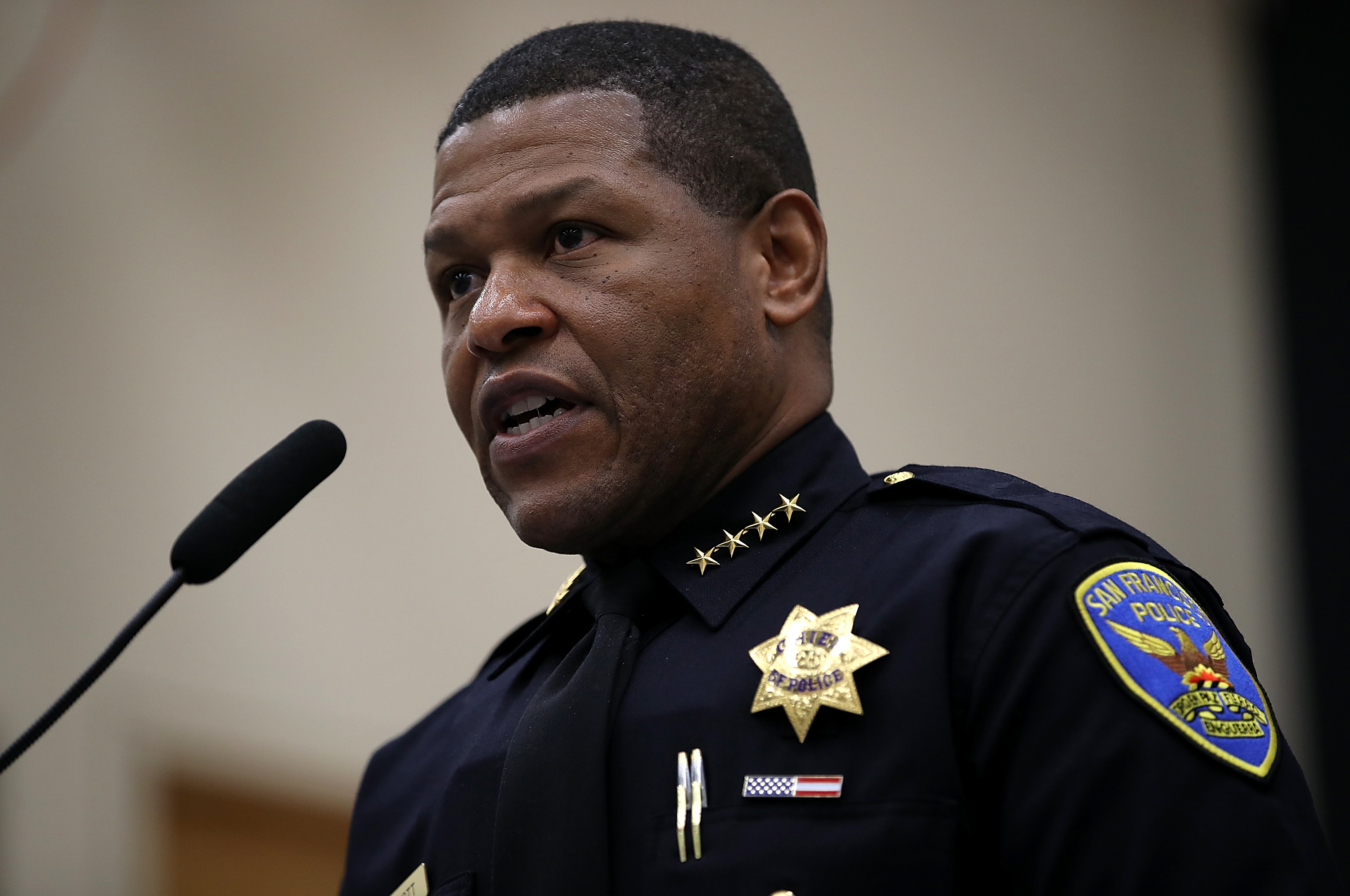 San Francisco police chief Bill Scott speaks during a news conference at the San Francisco Police Academy on May 15, 2018 in San Francisco, California. (Photo: Justin Sullivan/Getty Images)