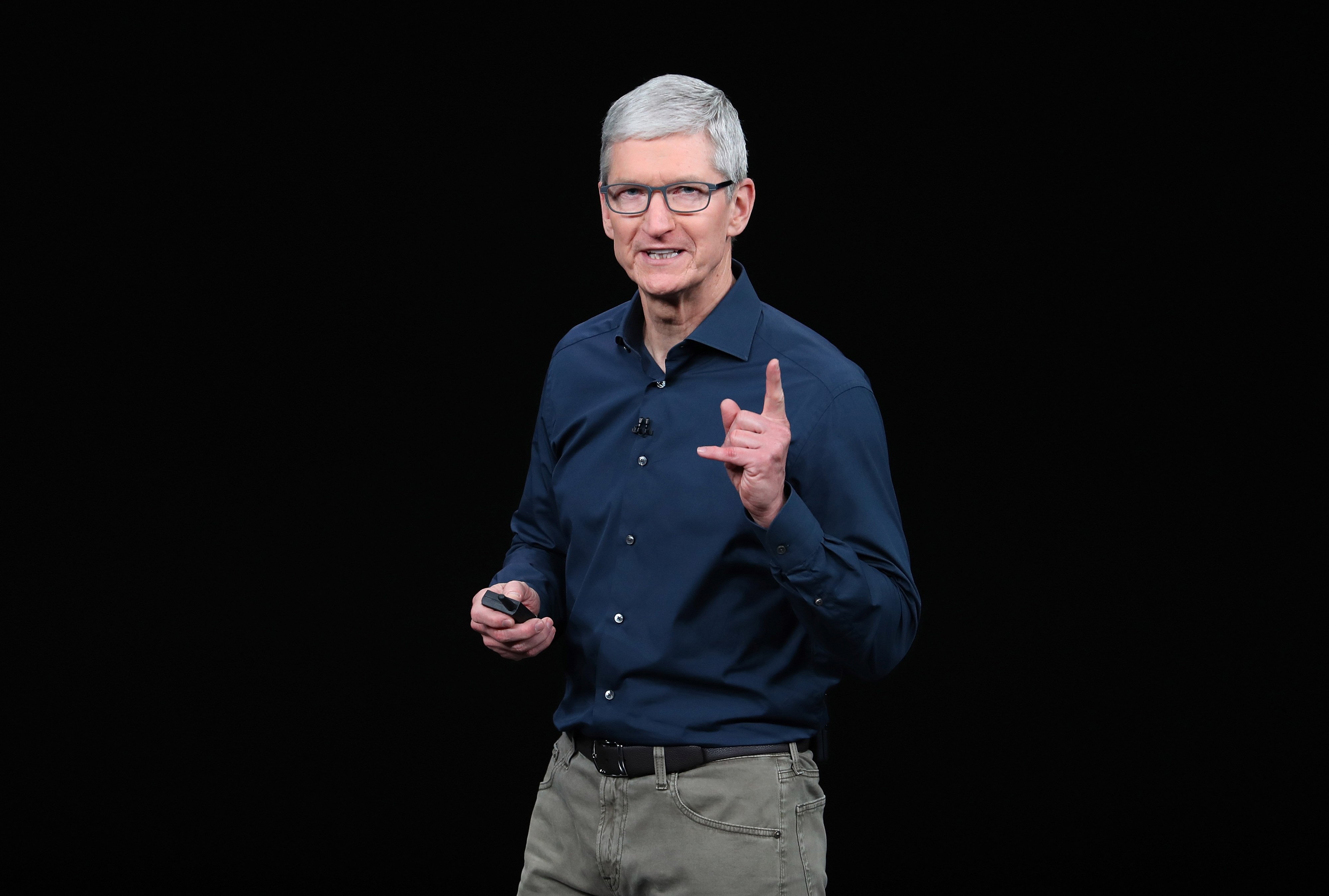 CUPERTINO, CALIFORNIA - SEPTEMBER 12: Tim Cook, chief executive officer of Apple, speaks during an Apple event at the Steve Jobs Theater at Apple Park on September 12, 2018 in Cupertino, California. Apple is expected to announce new iPhones with larger screens as well as other product upgrades. (Photo by Justin Sullivan/Getty Images)