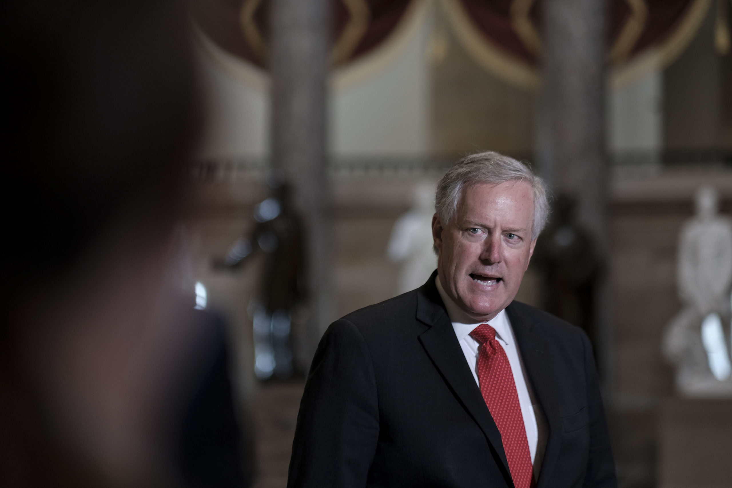 White House Chief of Staff Mark Meadows speaks to the press in Statuary Hall at the Capitol on August 22, 2020. (Gabriella Demczuk/Getty Images)