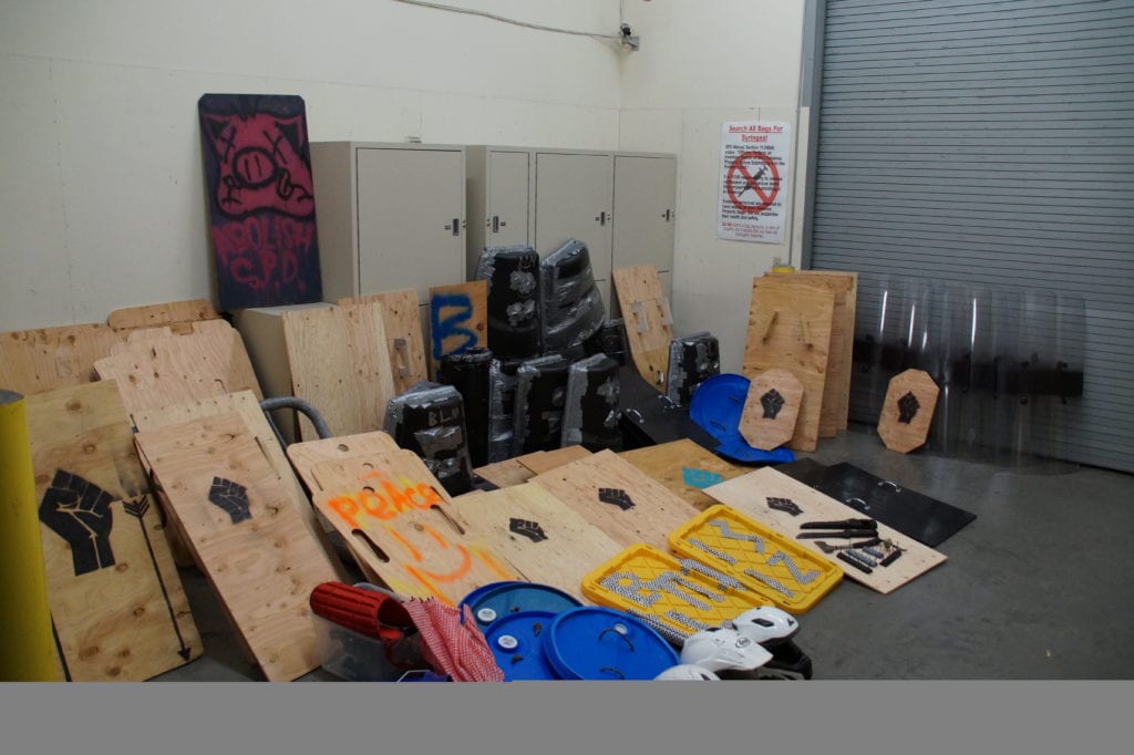Makeshift shields recovered by Seattle Police/SPD Blotter