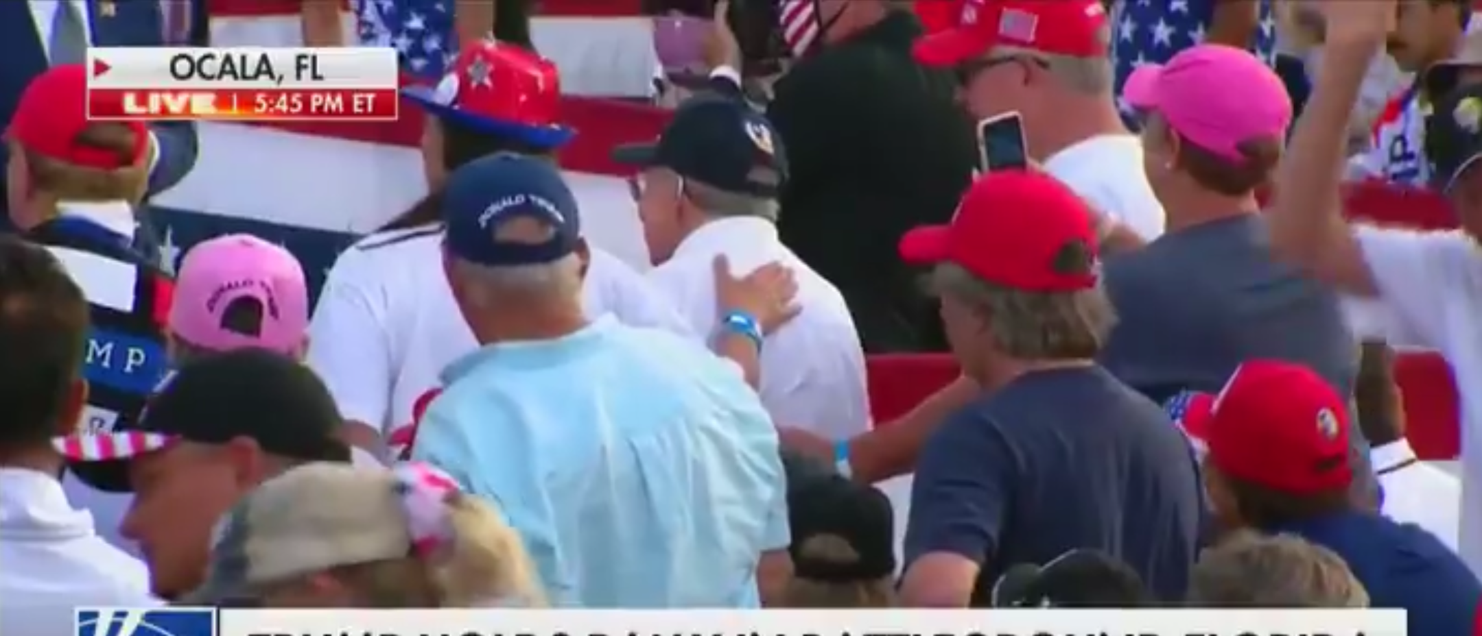 The crowd erupts as President Trump stopped mid-rally to honor and thank a 100 year old vet!