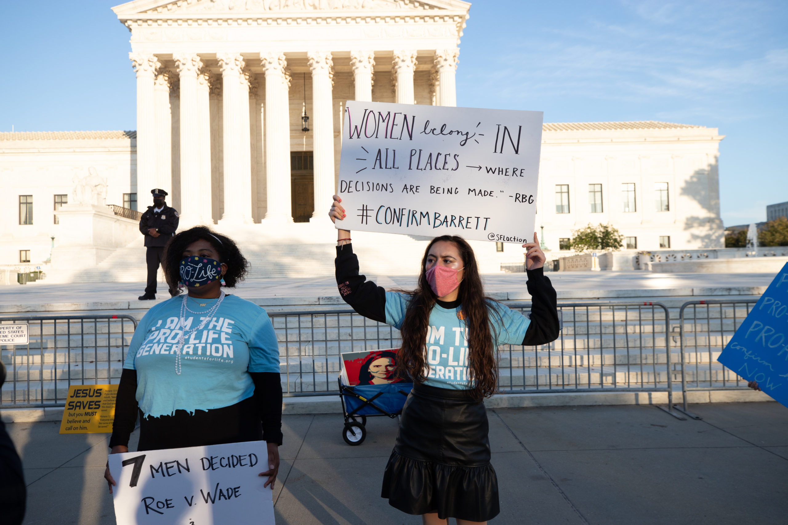 Students for Life members express their support for Amy Coney Barrett ahead of her Supreme Court nomination in Washington, D.C. on October 26, 2020. (Kaylee Greenlee - Daily Caller News Foundation)