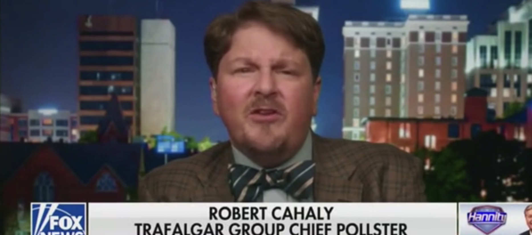 Trafalgar Group chief pollster Robert Cahaly talks to Fox News’ “Hannity” about the “hidden” vote for President Donald Trump that might see him reelected, Oct. 20 2020. Fox News screenshot