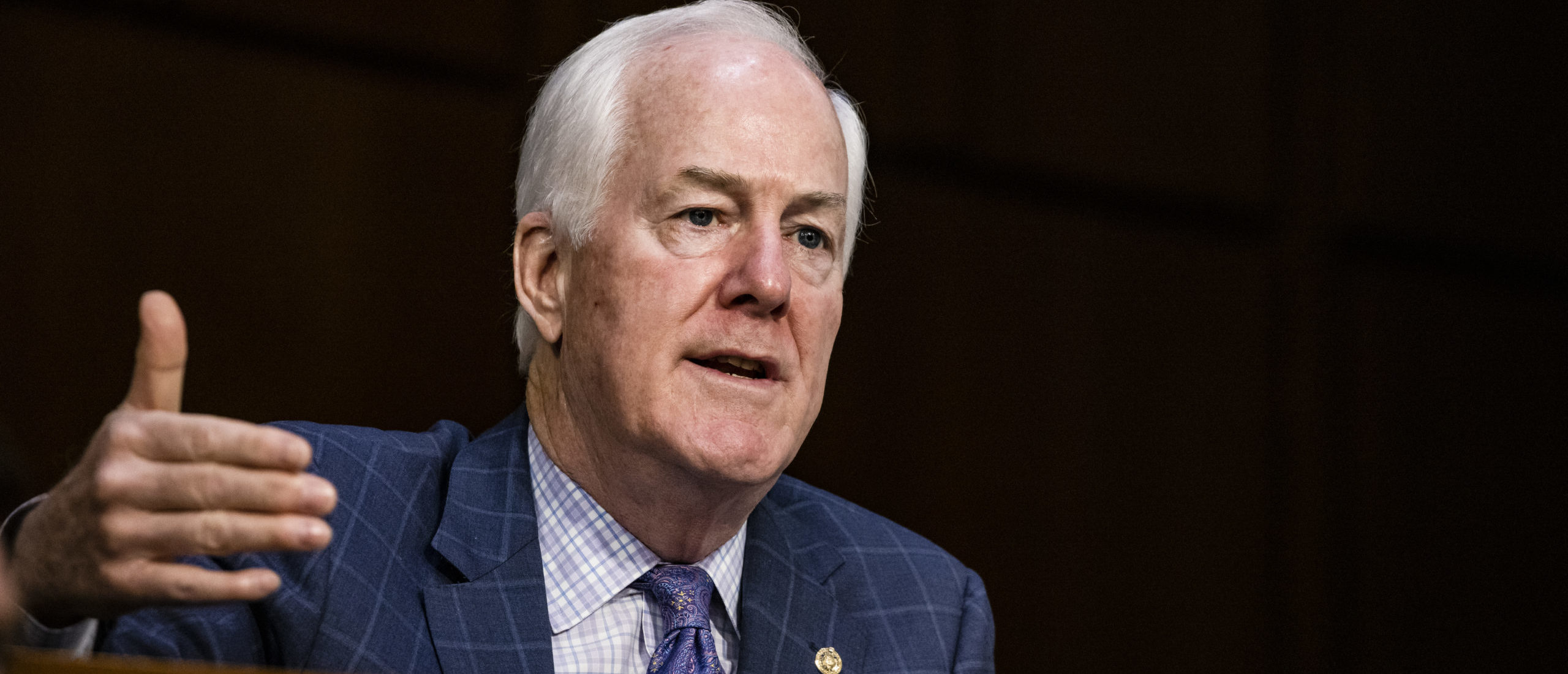 WASHINGTON, DC - OCTOBER 15: Senator John Cornyn (R-TX) makes a statement before the Senate Judiciary Committee on the fourth day of Supreme Court nominee Judge Amy Coney Barrett's confirmation hearing on Capitol Hill on October 15, 2020 in Washington, DC. Barrett was nominated by President Donald Trump to fill the vacancy left by Justice Ruth Bader Ginsburg who passed away in September. (Photo by Samuel Corum/Getty Images)