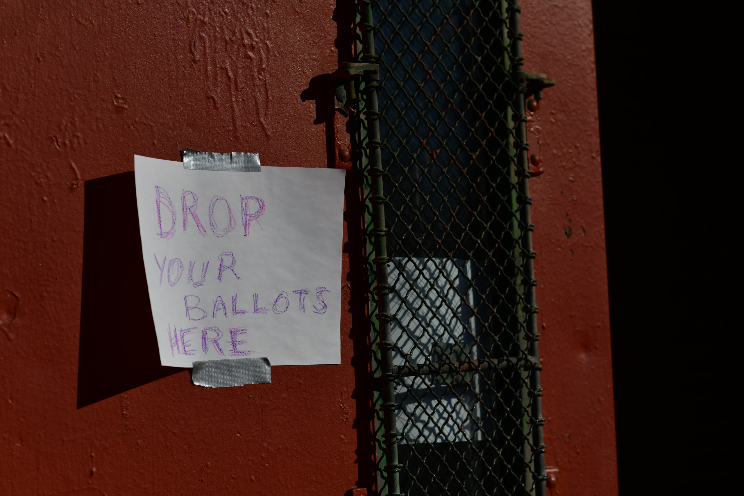 PHILADELPHIA, PA - OCTOBER 17: A sign directs voters to cast their early voting ballots at a satellite polling location on October 17, 2020 in Philadelphia, Pennsylvania. With the election only a little more than two weeks away, a new form of in-person early voting by using mail ballots, has enabled millions of voters to cast their ballots. President Donald Trump won the battleground state of Pennsylvania by only 44,000 votes in 2016, the first Republican to do so since President George Bush in 1988. (Photo by Mark Makela/Getty Images)