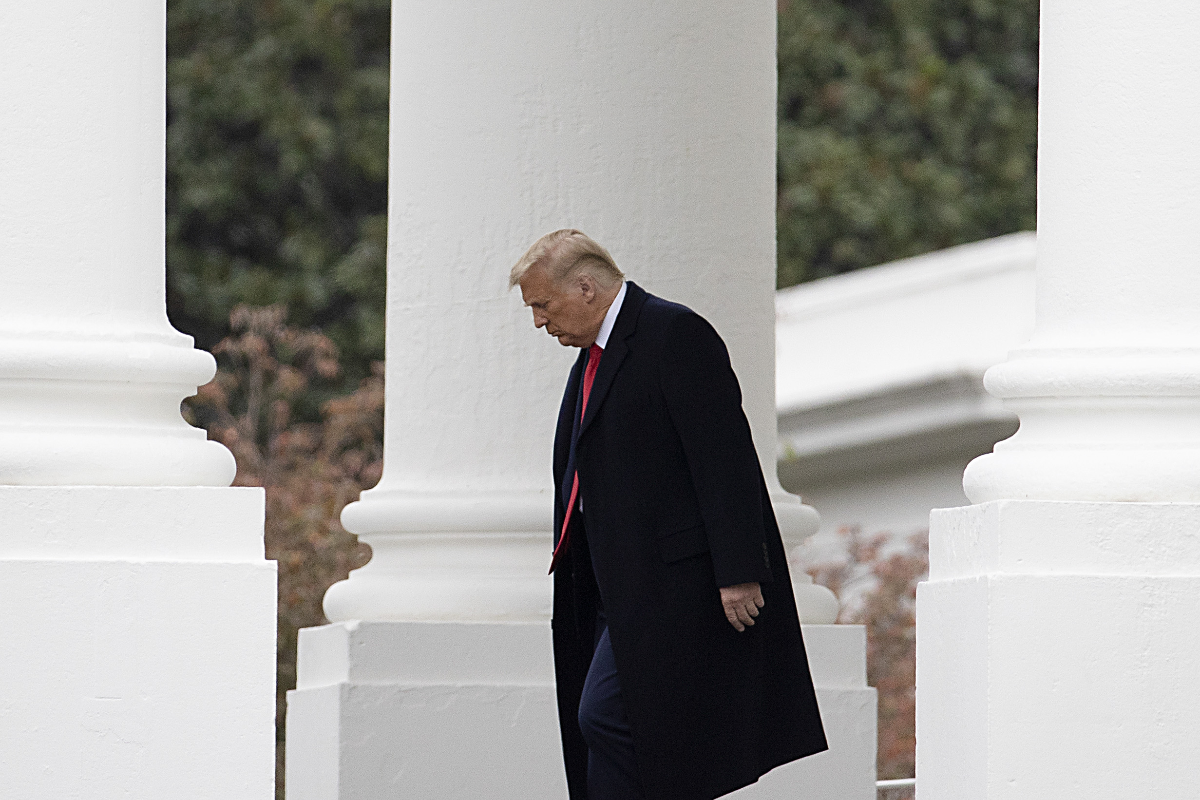WASHINGTON, DC - OCTOBER 26: U.S. President Donald Trump walks out of White House on October 26, 2020 in Washington, DC. Trump plans to head to three campaign rallies in Pennsylvania this afternoon. (Photo by Tasos Katopodis/Getty Images)