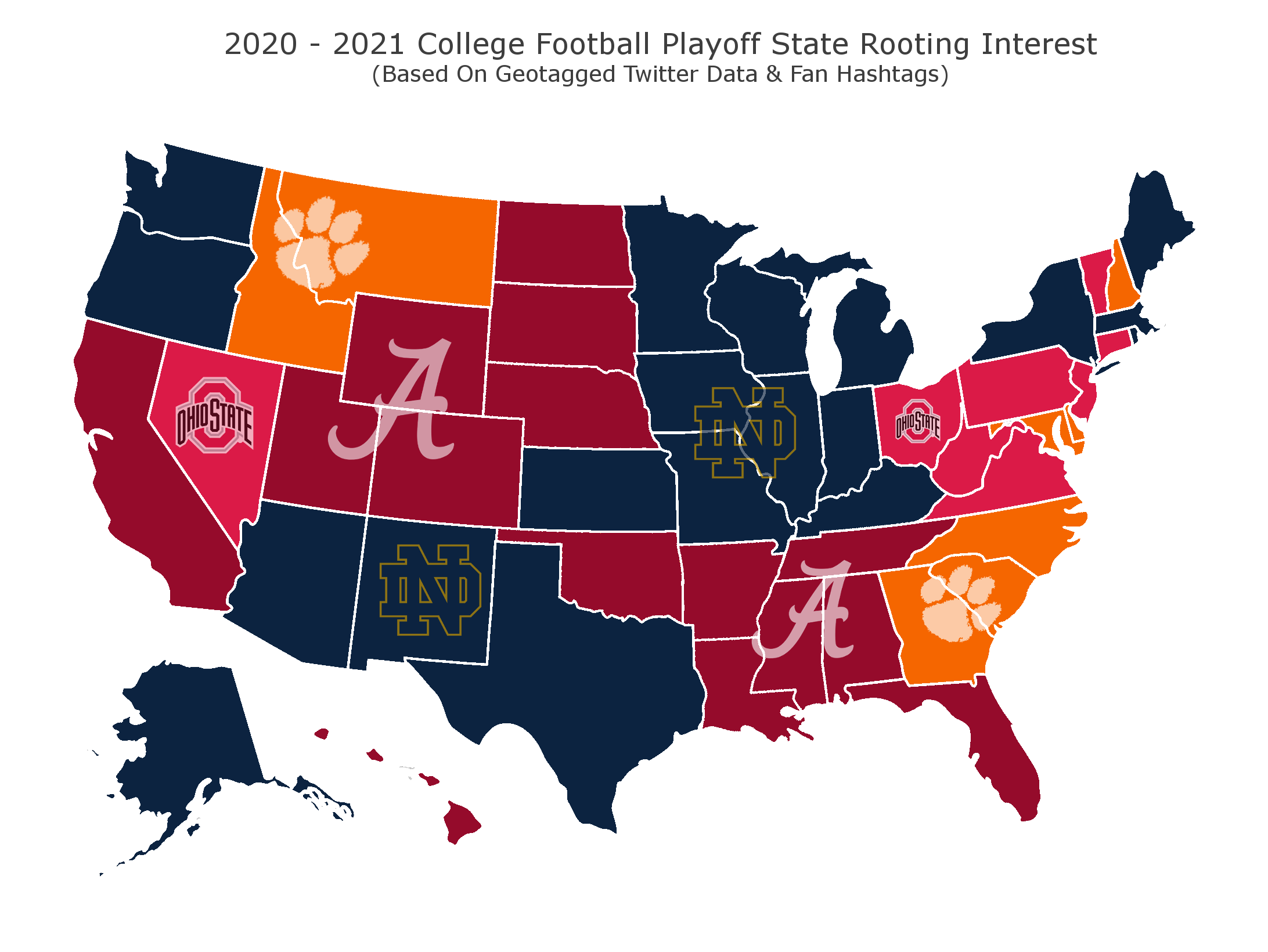 College Football Map (Credit: BetOnline.Ag)