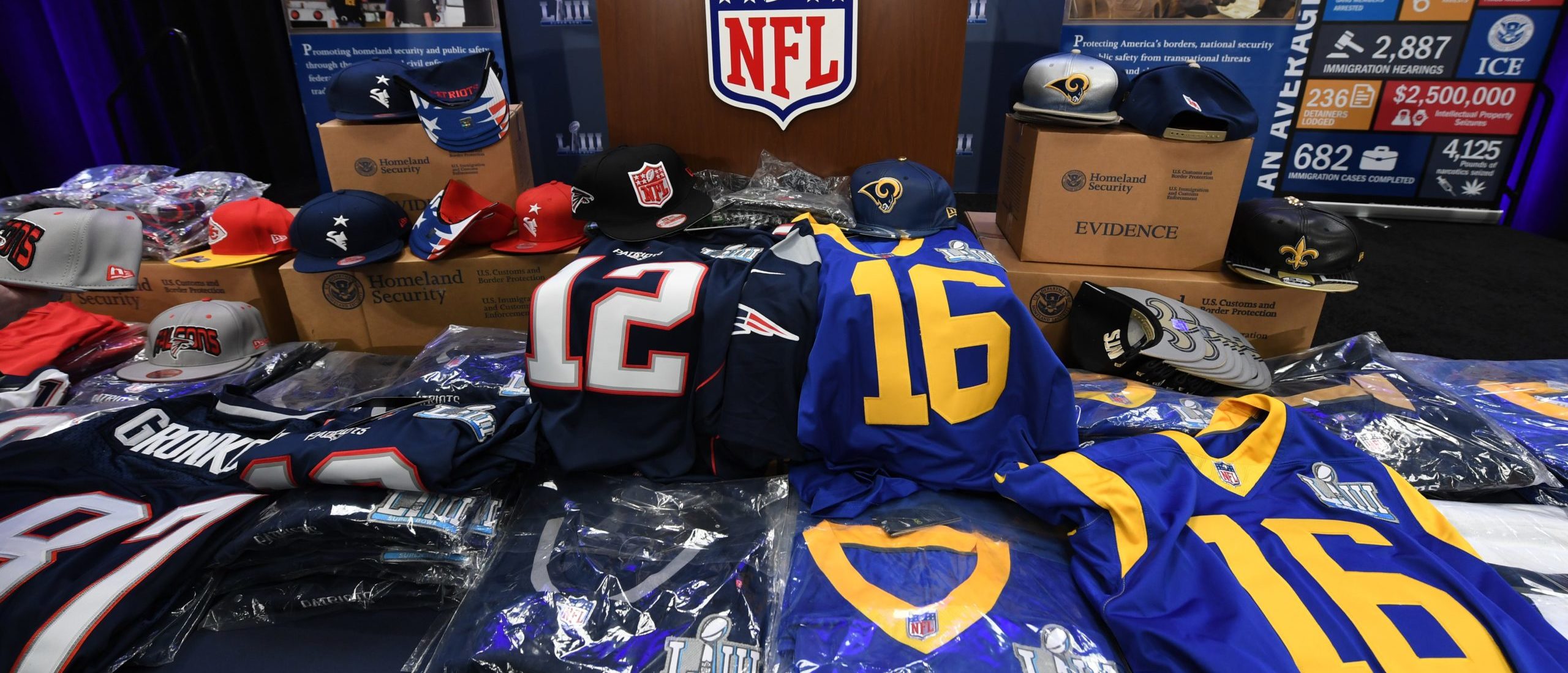 Counterfeit NFL Jerseys seized by CBP at JFK International…