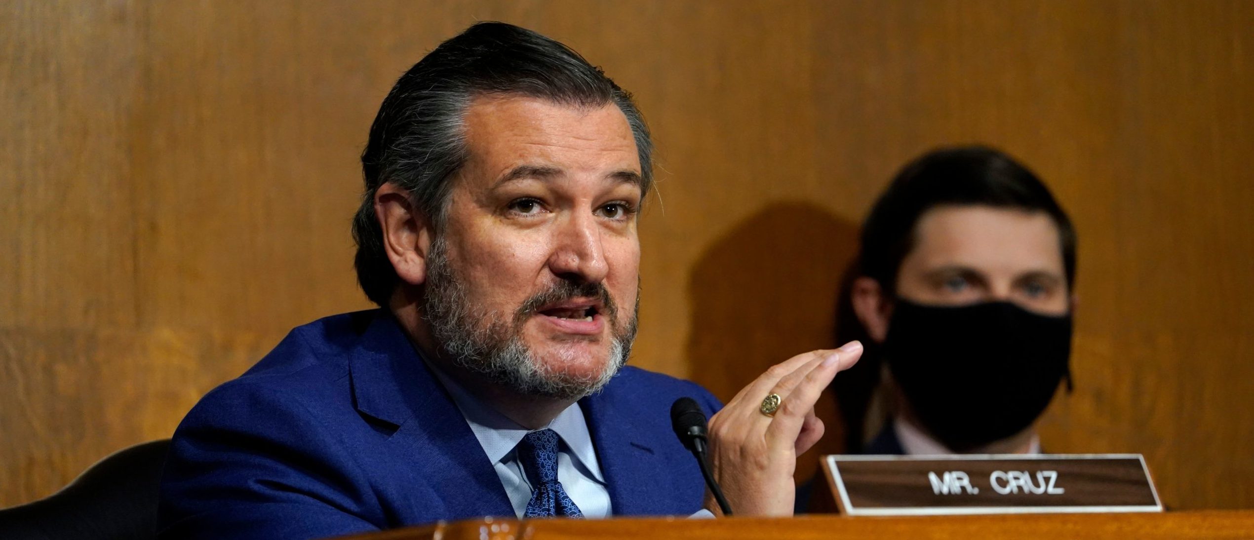 Sen. Ted Cruz, R-TX speaks during a Senate Judiciary Committee hearing on a probe of the FBIs Russia investigation on Capitol Hill in Washington, DC on November 10, 2020. (Photo by Susan Walsh / POOL / AFP) (Photo by SUSAN WALSH/POOL/AFP via Getty Images)