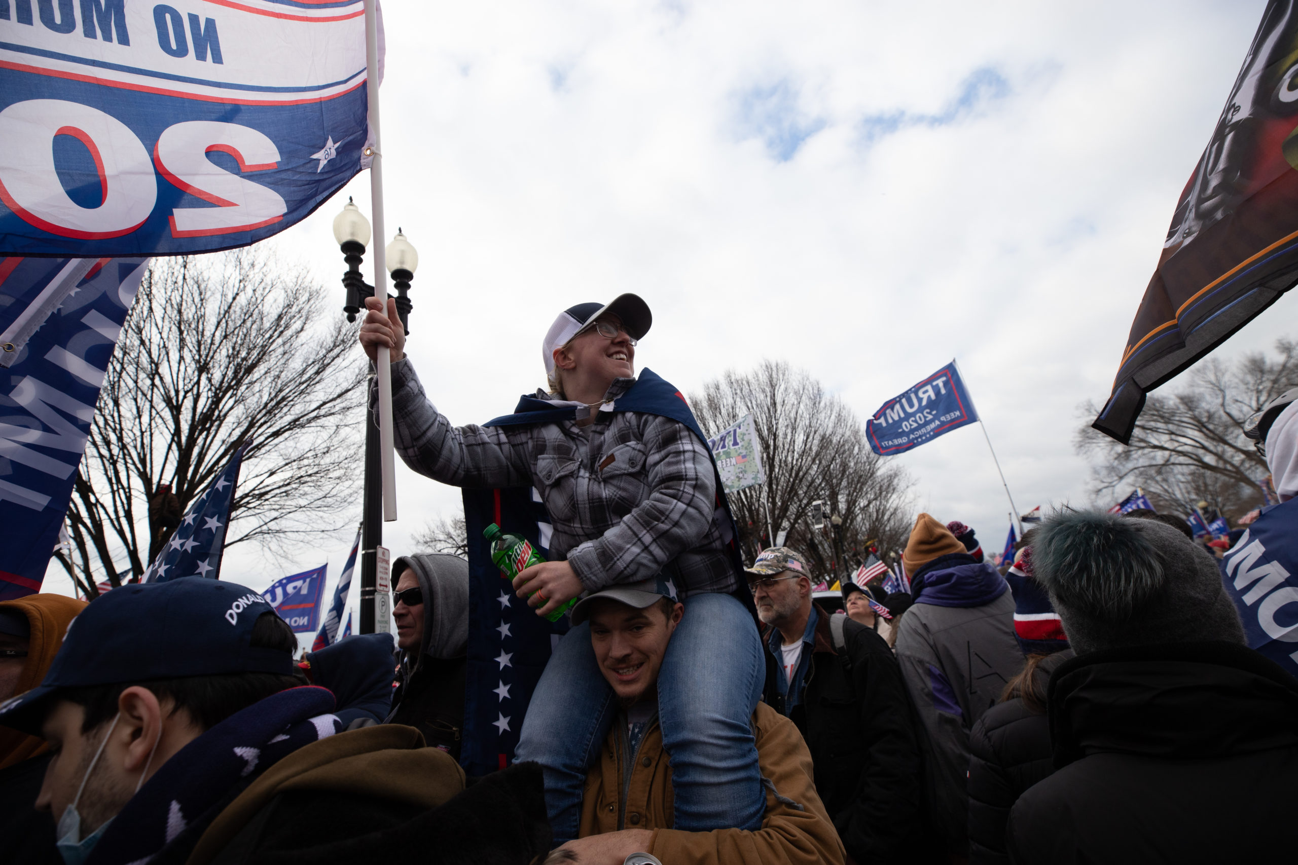Trump supporters move through an extremely congested Constitution Ave NW in Washington, D.C. on Jan. 6, 2021. (Kaylee Greenlee - Daily Caller News Foundation)