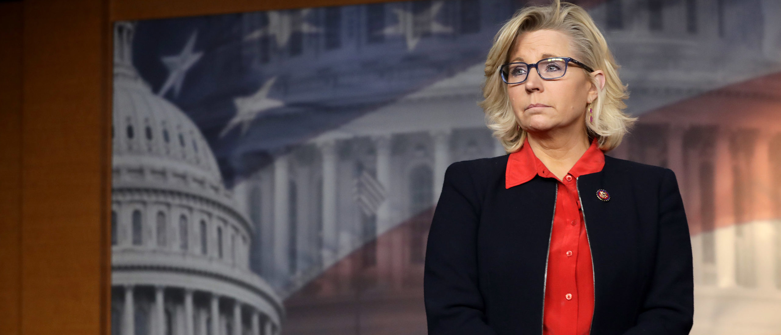 WASHINGTON, DC - FEBRUARY 13: House Republican Conference Chair Rep. Liz Cheney (R-WY) attends a news conference following a GOP caucus meeting at the U.S. Capitol Visitors Center February 13, 2019 in Washington, DC. House Minority Leader Kevin McCarthy (R-CA) said that he supports the framework of a bipartisan spending deal that would avert another partial federal government shutdown but is waiting to read the bill before deciding on whether he would vote for it. (Photo by Chip Somodevilla/Getty Images)