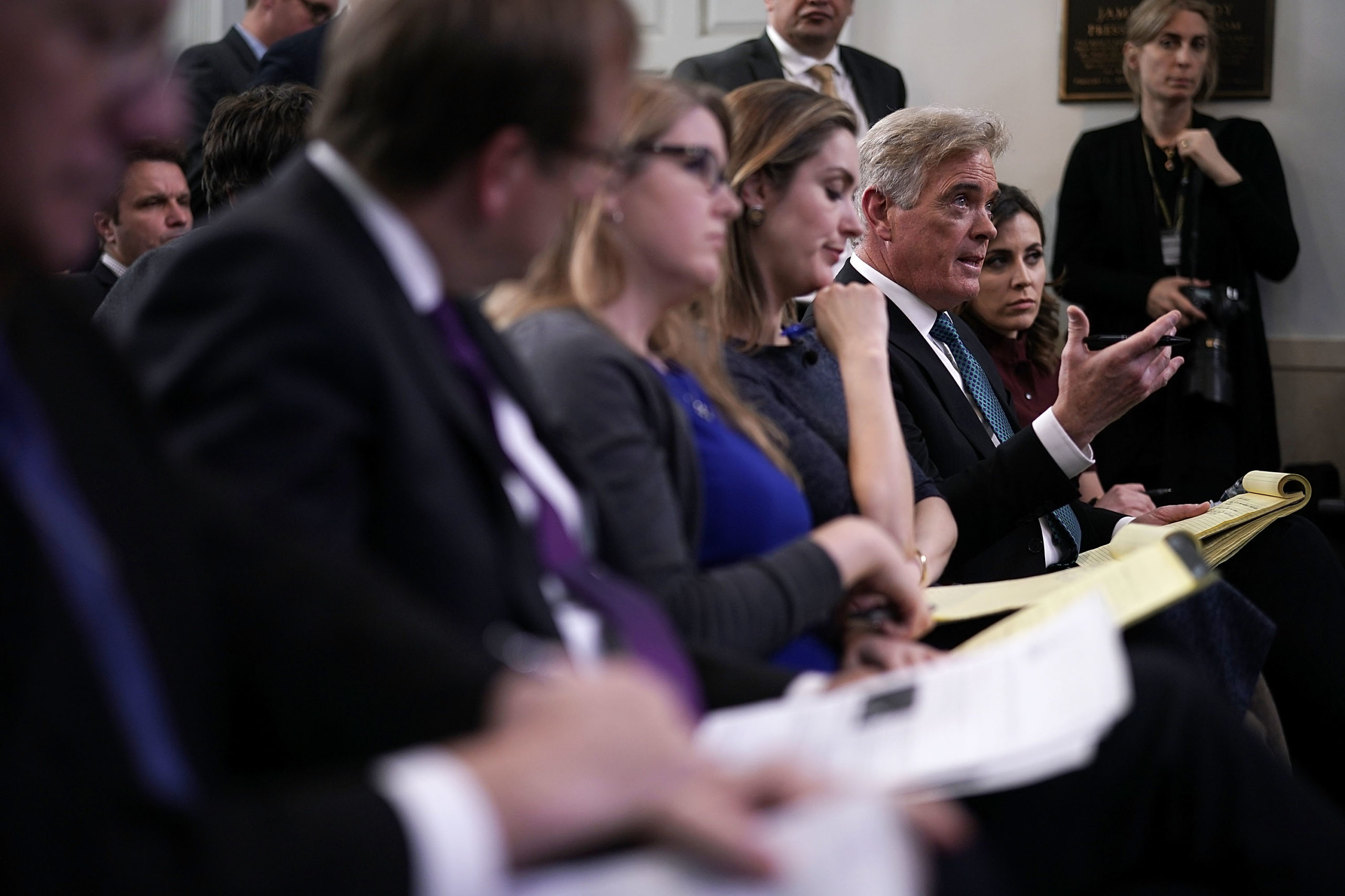 Fox News Chief White House Correspondent John Roberts asks a question during a daily news briefing in the James Brady Press Briefing Room of the White House February 27, 2018 in Washington, DC. (Alex Wong/Getty Images)