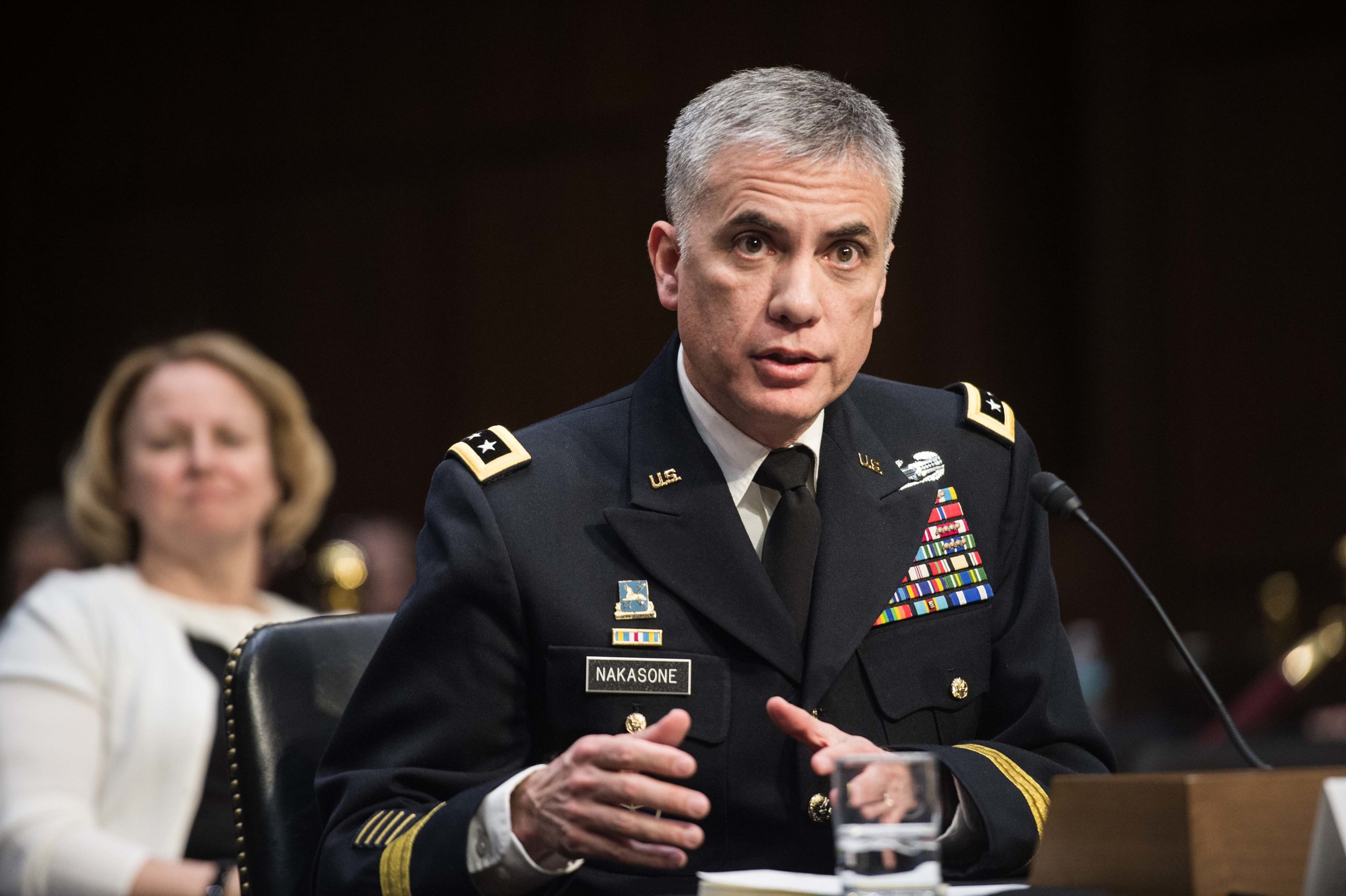Commander of the US Army Cyber Command Paul Nakasone speaks during his confirmation hearing before the Senate Intelligence Committee to be the director of the National Security Agency (NSA) in Washington, DC, on March 15, 2018. (Photo by NICHOLAS KAMM / AFP) (Photo by NICHOLAS KAMM/AFP via Getty Images)