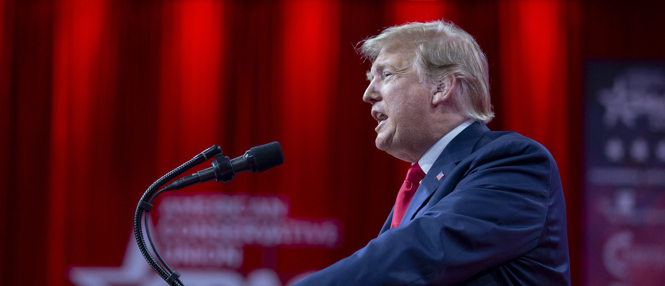 NATIONAL HARBOR, MD - MARCH 02: (AFP OUT) U.S. President Donald Trump speaks during CPAC 2019 on March 02, 2019 in National Harbor, Maryland. The American Conservative Union hosts the annual Conservative Political Action Conference to discuss conservative agenda. (Photo by Tasos Katopodis/Getty Images)