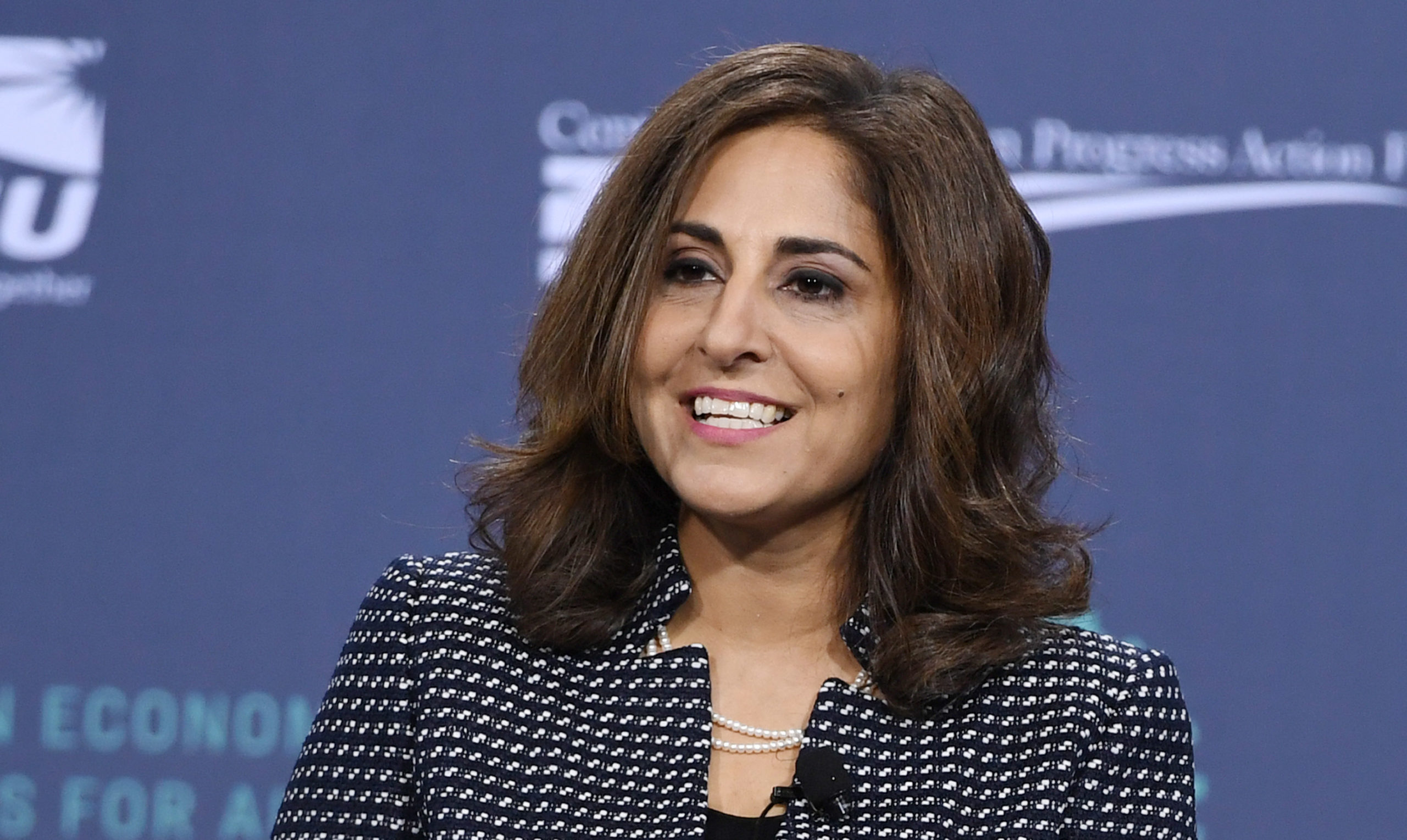 LAS VEGAS, NEVADA - APRIL 27: President and CEO of the Center for American Progress Neera Tanden speaks at the National Forum on Wages and Working People: Creating an Economy That Works for All at Enclave on April 27, 2019 in Las Vegas, Nevada. Six of the 2020 Democratic presidential candidates are attending the forum, held by the Service Employees International Union and the Center for American Progress Action Fund, to share their economic policies. (Photo by Ethan Miller/Getty Images)
