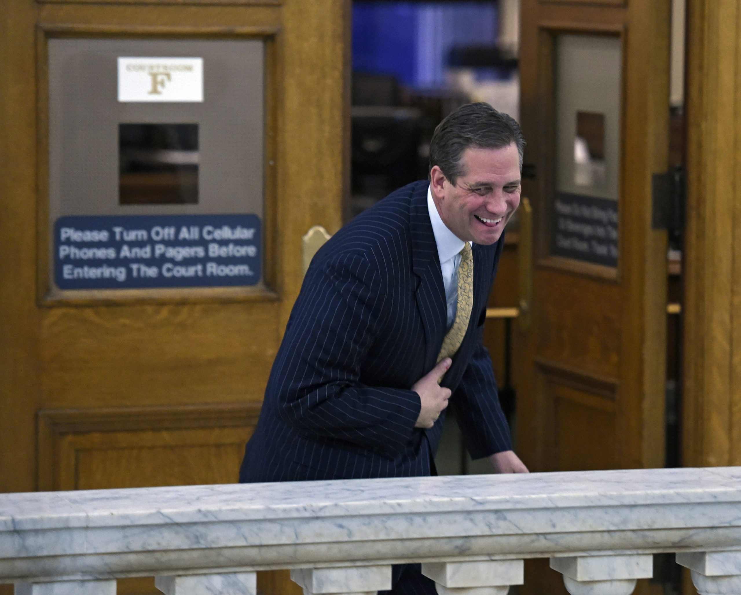 Former Montgomery County District Attorney Bruce Castor leaves Montgomery County Courtroom A after testifying in a pre-trail hearing for entertainer Bill Cosby and his sexual assault case February 2, 2016 in Norristown, Pennsylvania. Castor is a witness for Cosby, claiming he gave Cosby immunity from prosecution so he, Cosby, would testify in a civil case against him. (Photo by Clem Murray - Pool/Getty Images)
