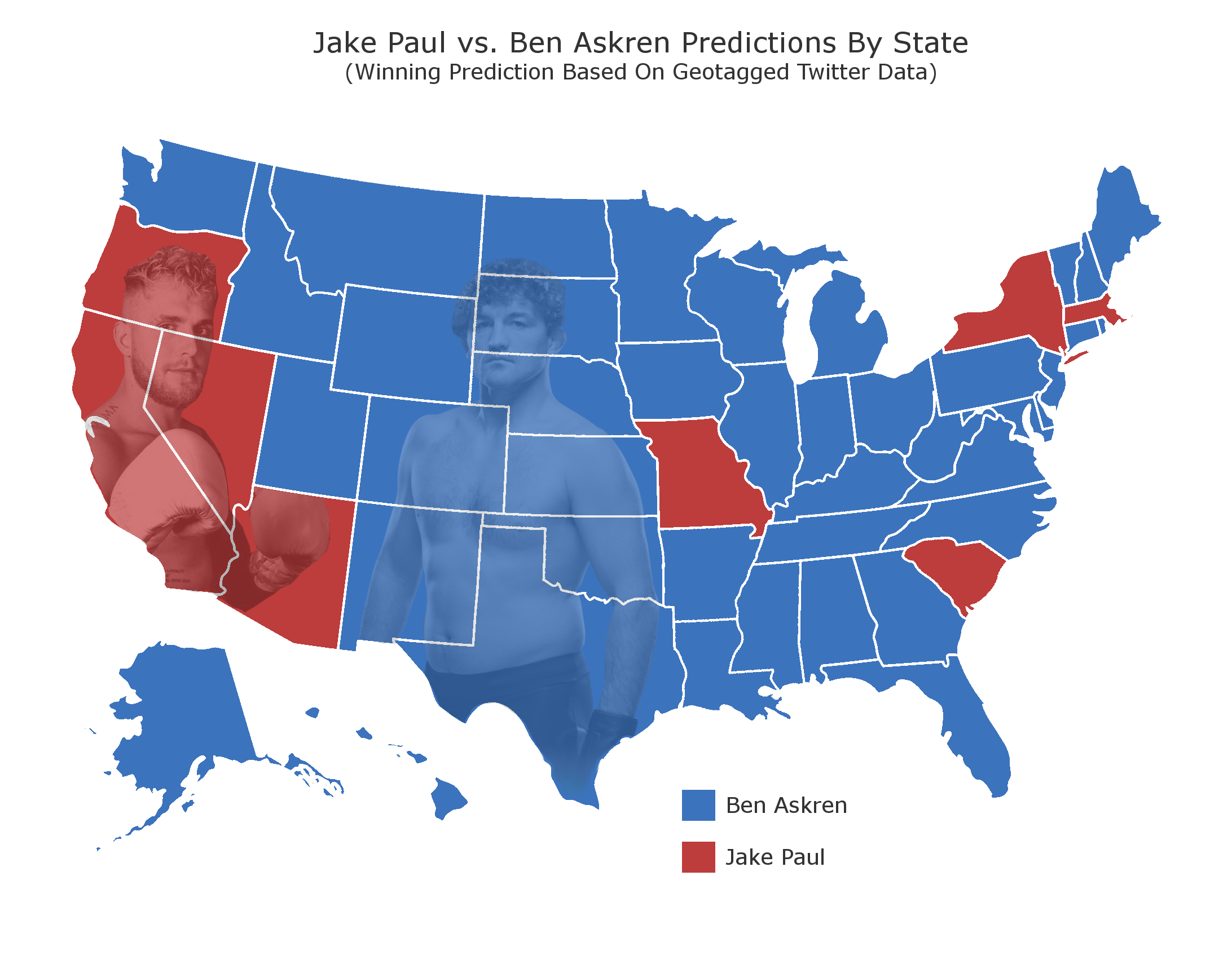 Jake Paul, Ben Askren Map (Credit: casinoinsider.com)