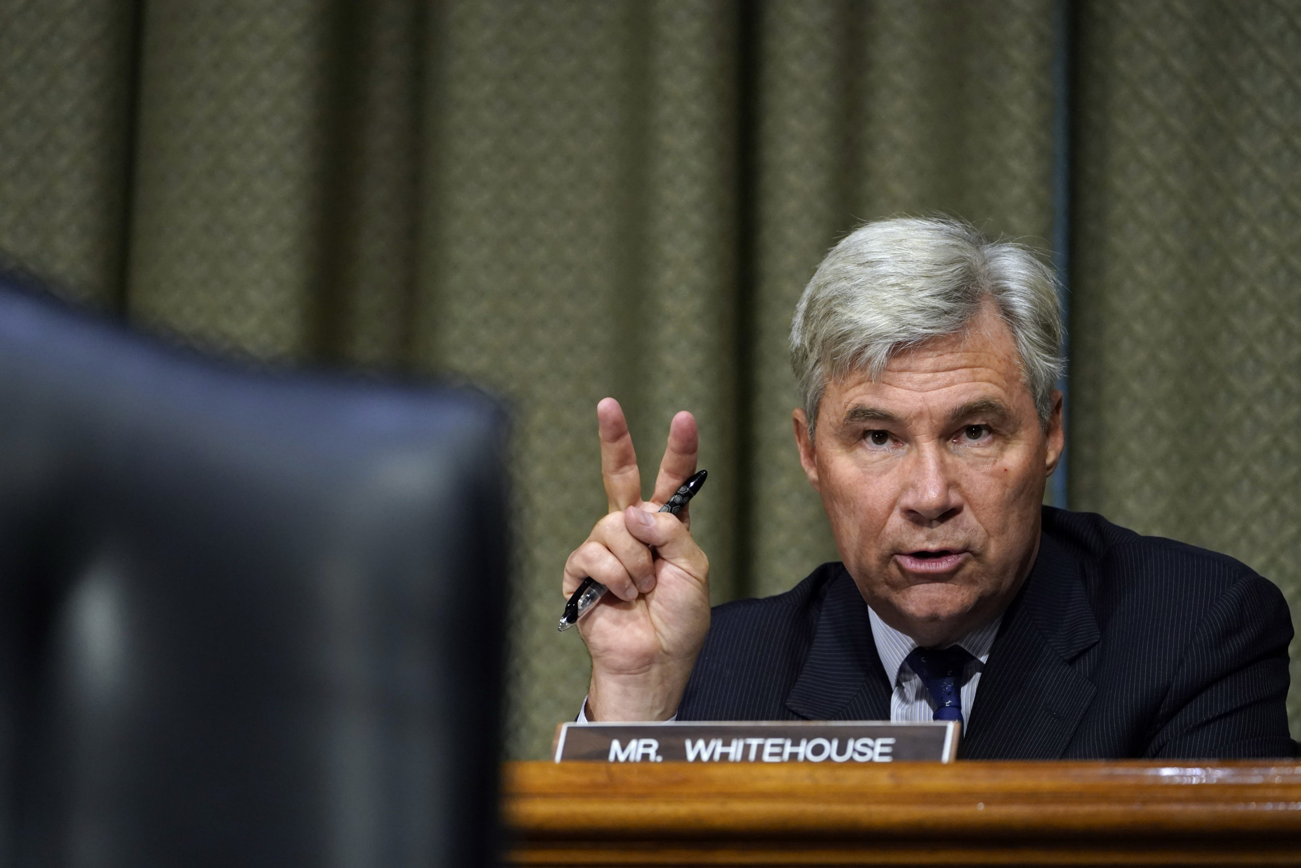 Sen. Sheldon Whitehouse speaks during a Senate Judiciary Committee hearing on Nov. 10. (Susan Walsh/Pool/Getty Images)