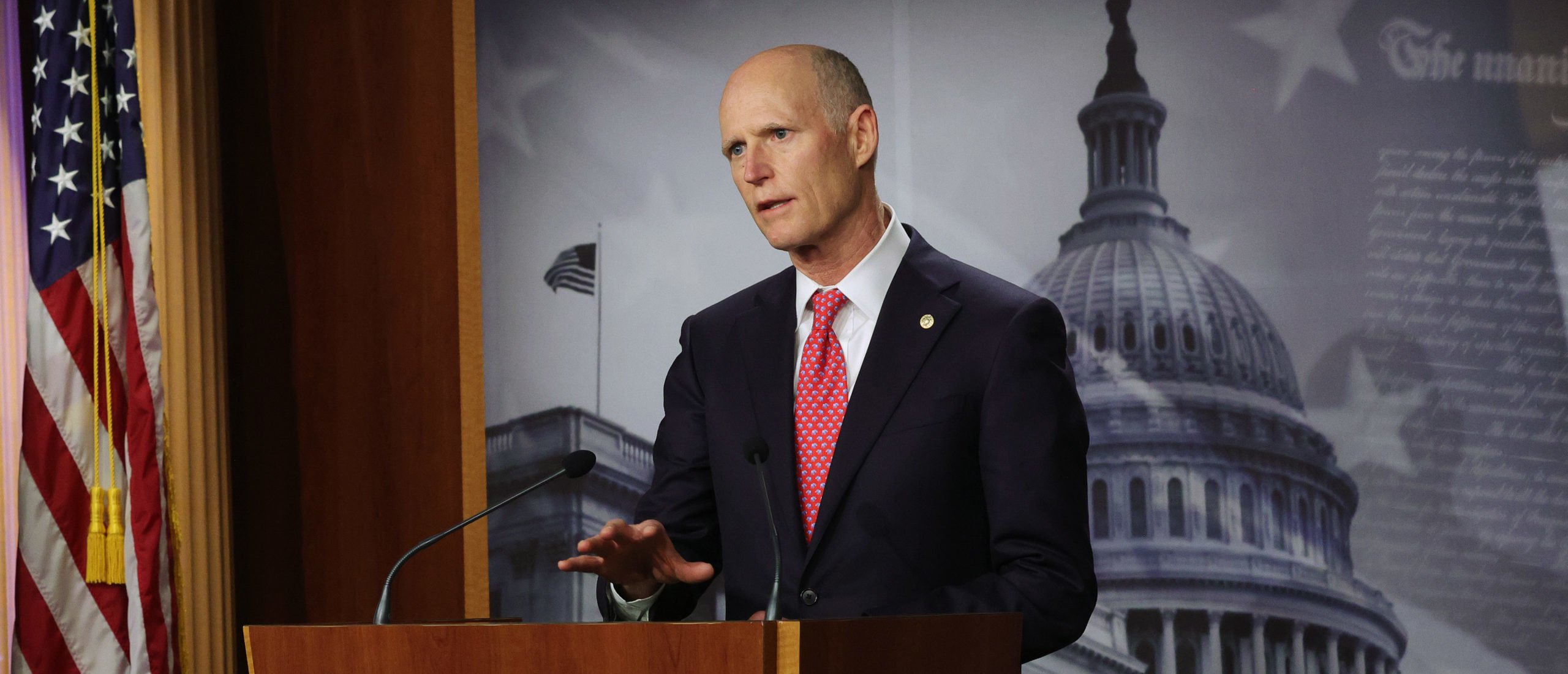 WASHINGTON, DC - MARCH 05: U.S. Sen. Rick Scott (R-FL) speaks during a news conference at the U.S. Capitol on March 5, 2021 in Washington, DC. The Senate continues to debate the latest COVID-19 relief bill. (Photo by Alex Wong/Getty Images)