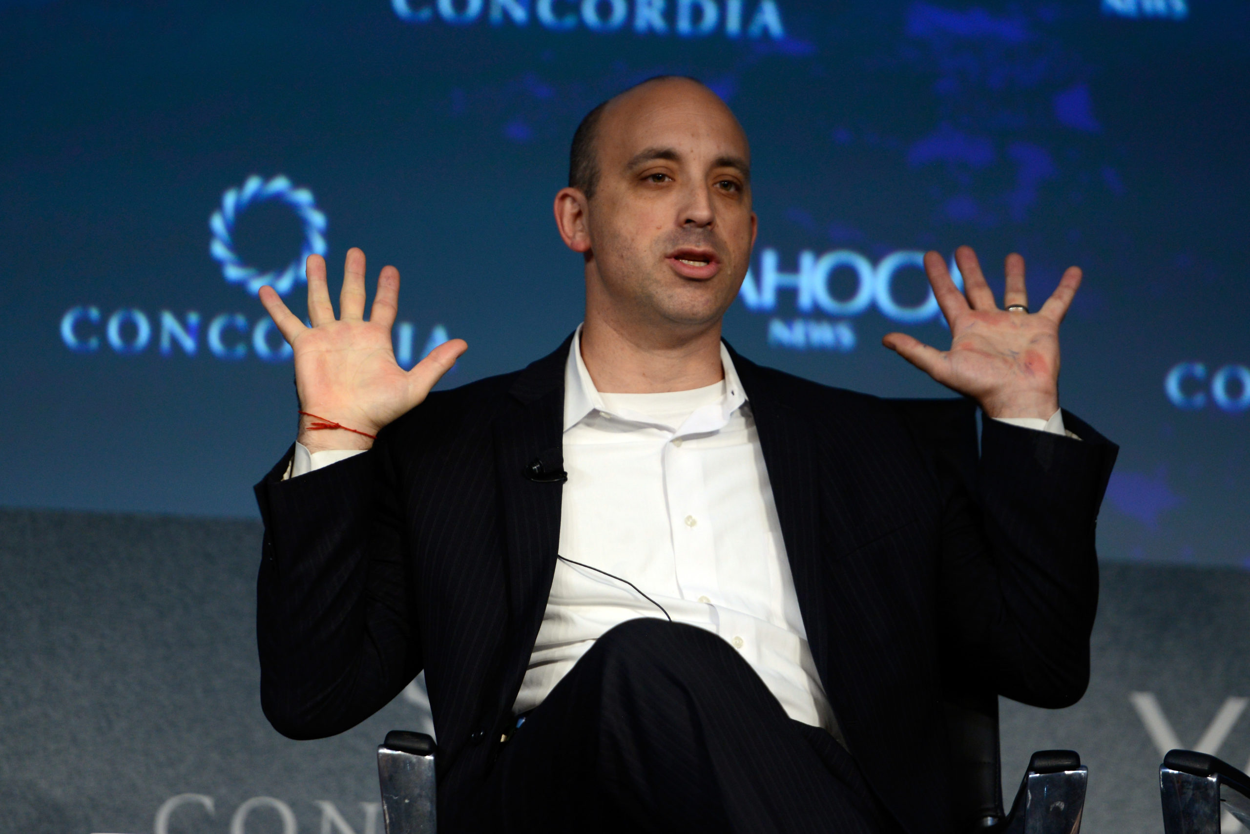 Director of the Anti-Defamation League Jonathan Greenblatt speaks on stage during the 2015 Concordia Summit at Grand Hyatt New York on October 2, 2015 in New York City. (Leigh Vogel/Getty Images for Concordia Summit)