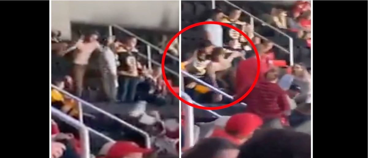 Fight Breaks Out In The Stands During Capitals/Bruins Playoff Game In
