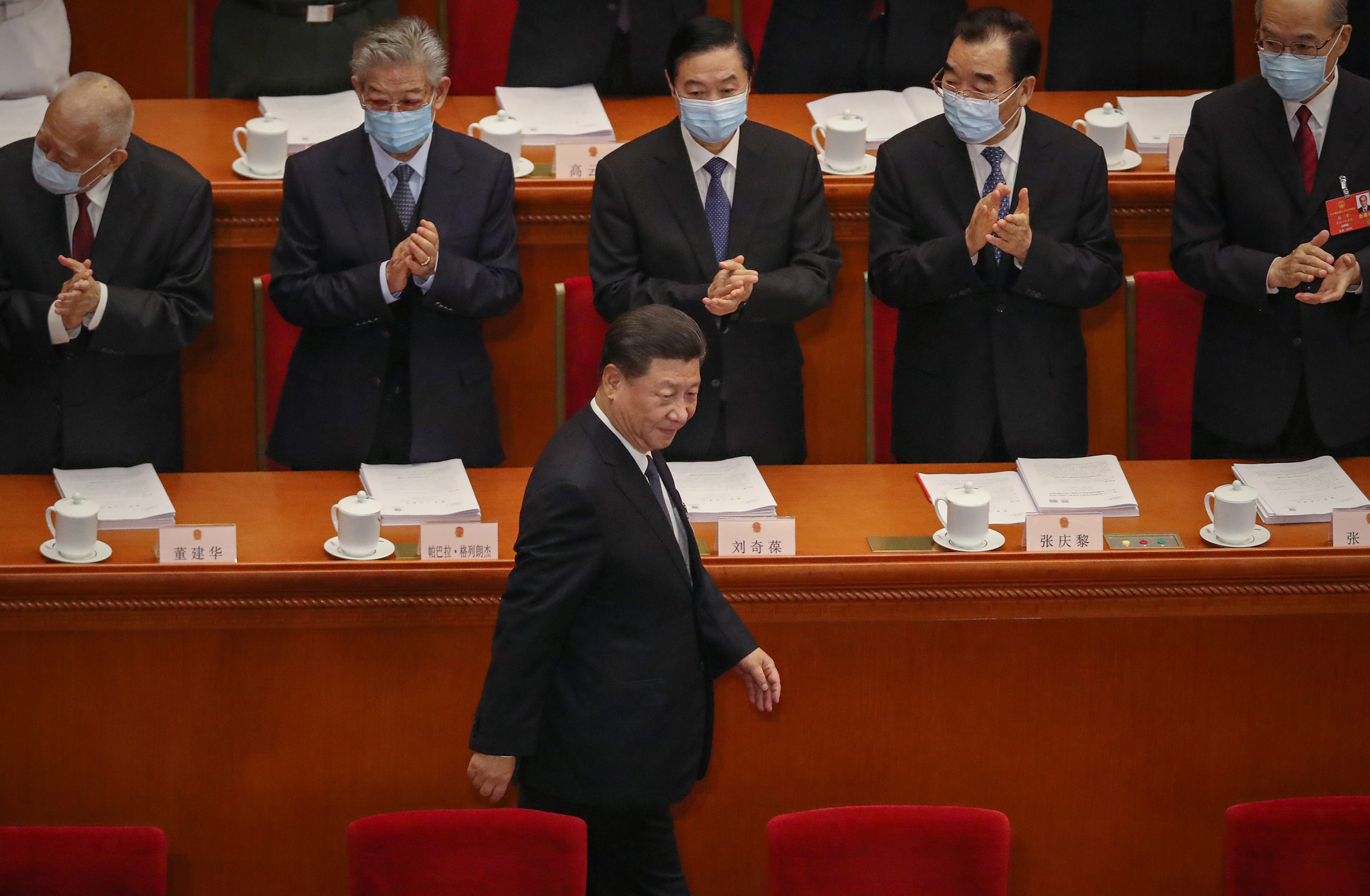 BEIJING, CHINA - MAY 22: Chinese President Xi Jinping arrives at The Great Hall of the People for the opening of the National People's Congress on May 22, 2020 in Beijing, China. China is holding now its annual Two Sessions political meetings, that were delayed since March due to the Covid19 outbreak. (Photo by Andrea Verdelli/Getty Images)