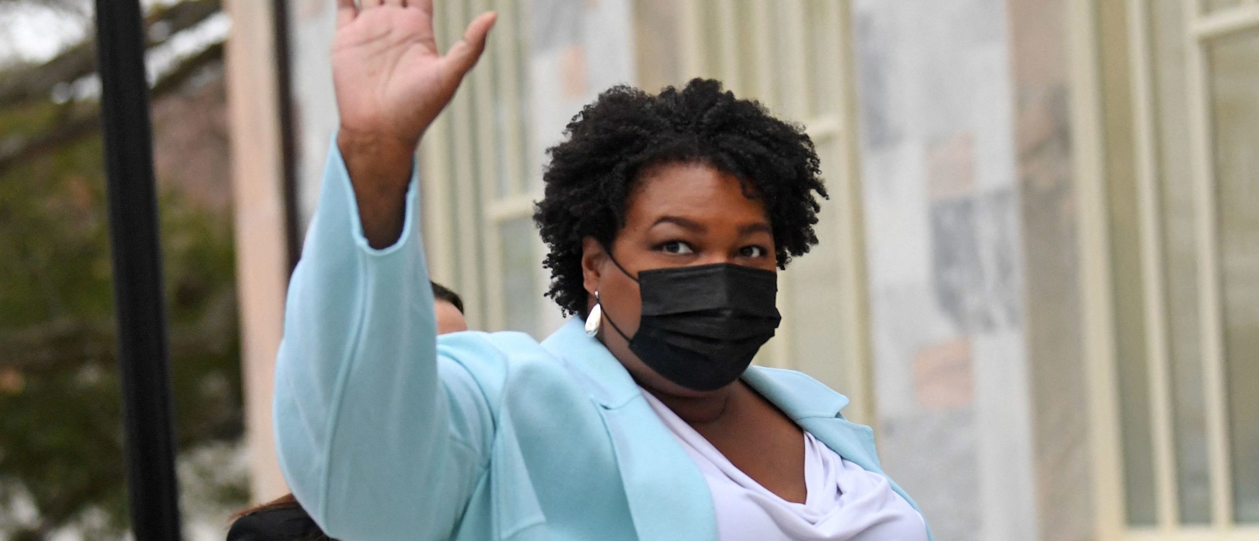US politician and voting rights activist Stacey Abrams arrives to meet with US President Joe Biden at Emory University in Atlanta, Georgia on March 19, 2021. (Photo by Eric BARADAT / AFP) (Photo by ERIC BARADAT/AFP via Getty Images)
