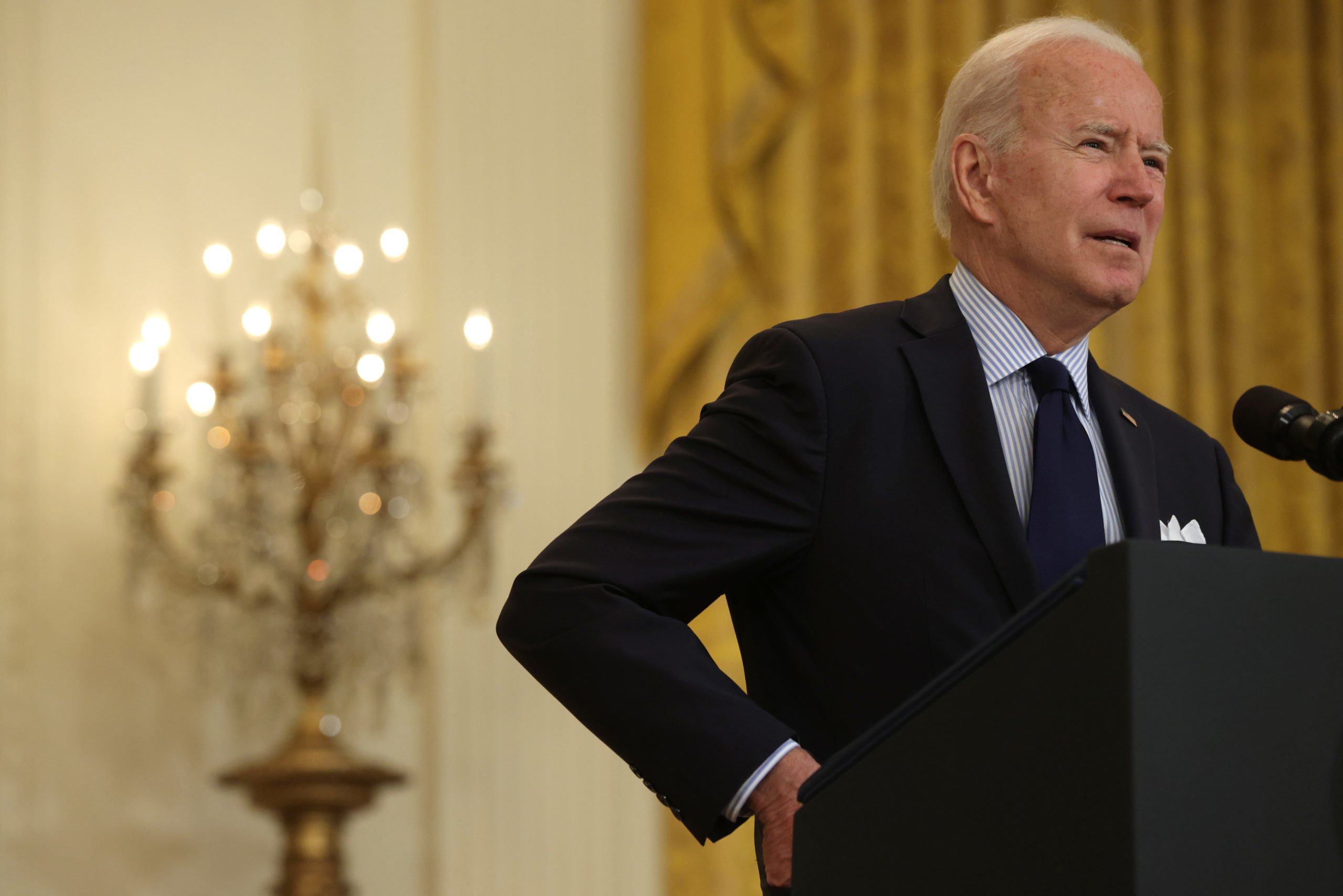 U.S. President Joe Biden speaks on job numbers from April, 2021 at the East Room of the White House May 7, 2021. (Photo by Alex Wong/Getty Images)