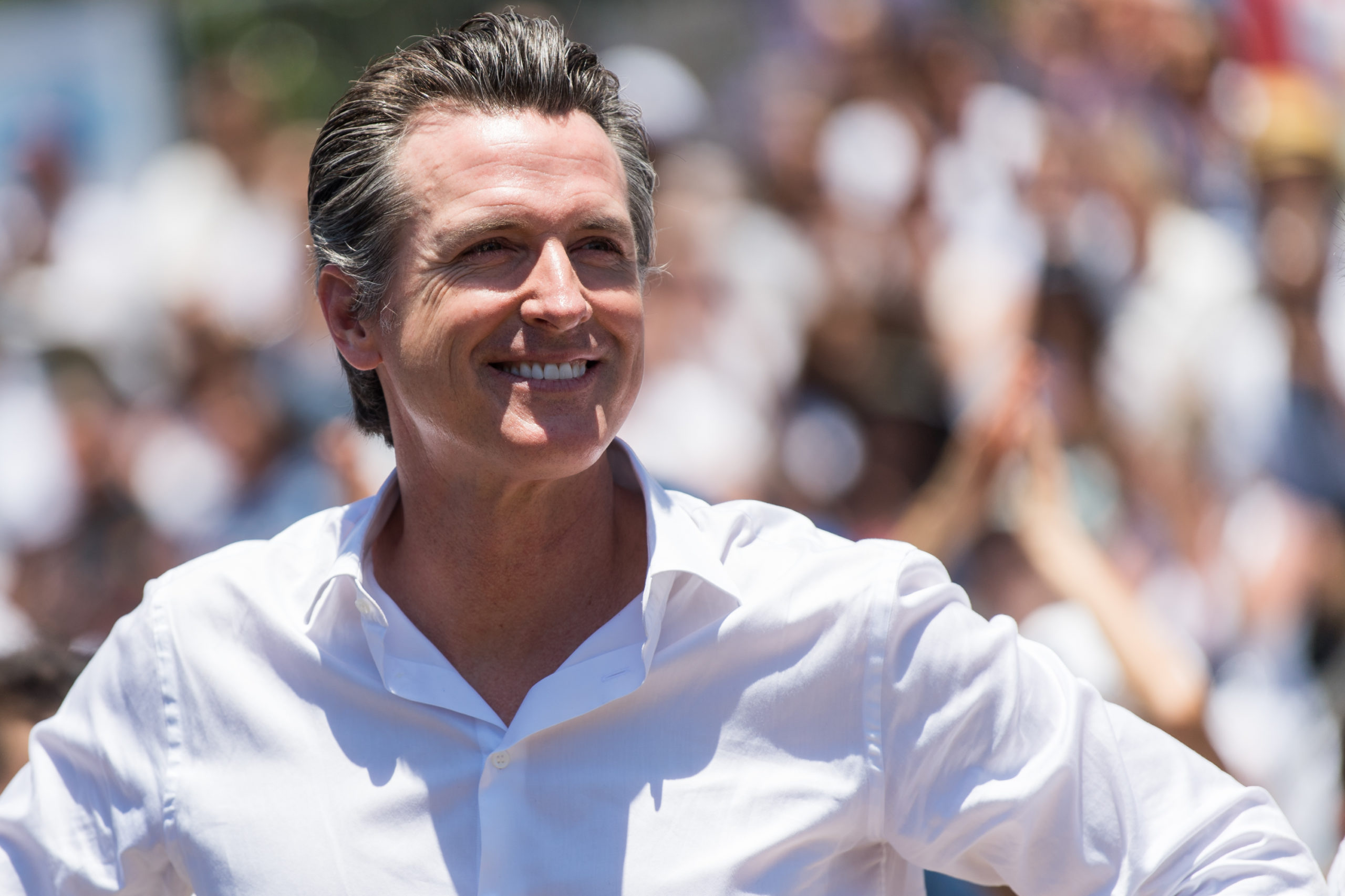 Gavin Newsom attends 'Families Belong Together - Freedom for Immigrants March Los Angeles' at Los Angeles City Hall on June 30, 2018 in Los Angeles, California. (Photo by Emma McIntyre/Getty Images for Families Belong Together LA)
