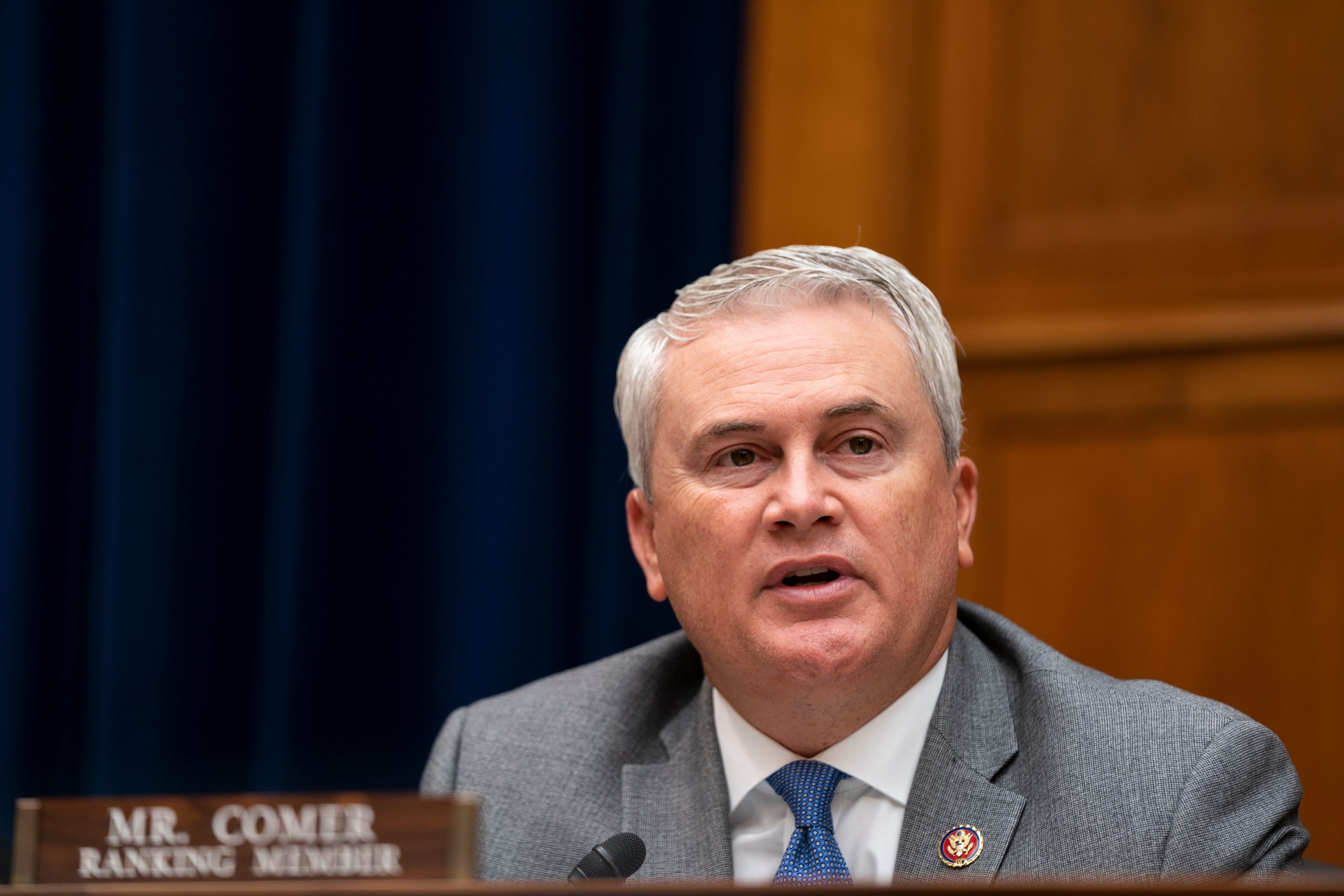 Republican Kentucky Rep. James Comer makes an opening statement during a hearing on Sept. 30, 2020. (Alex Edelman/Pool/AFP via Getty Images)