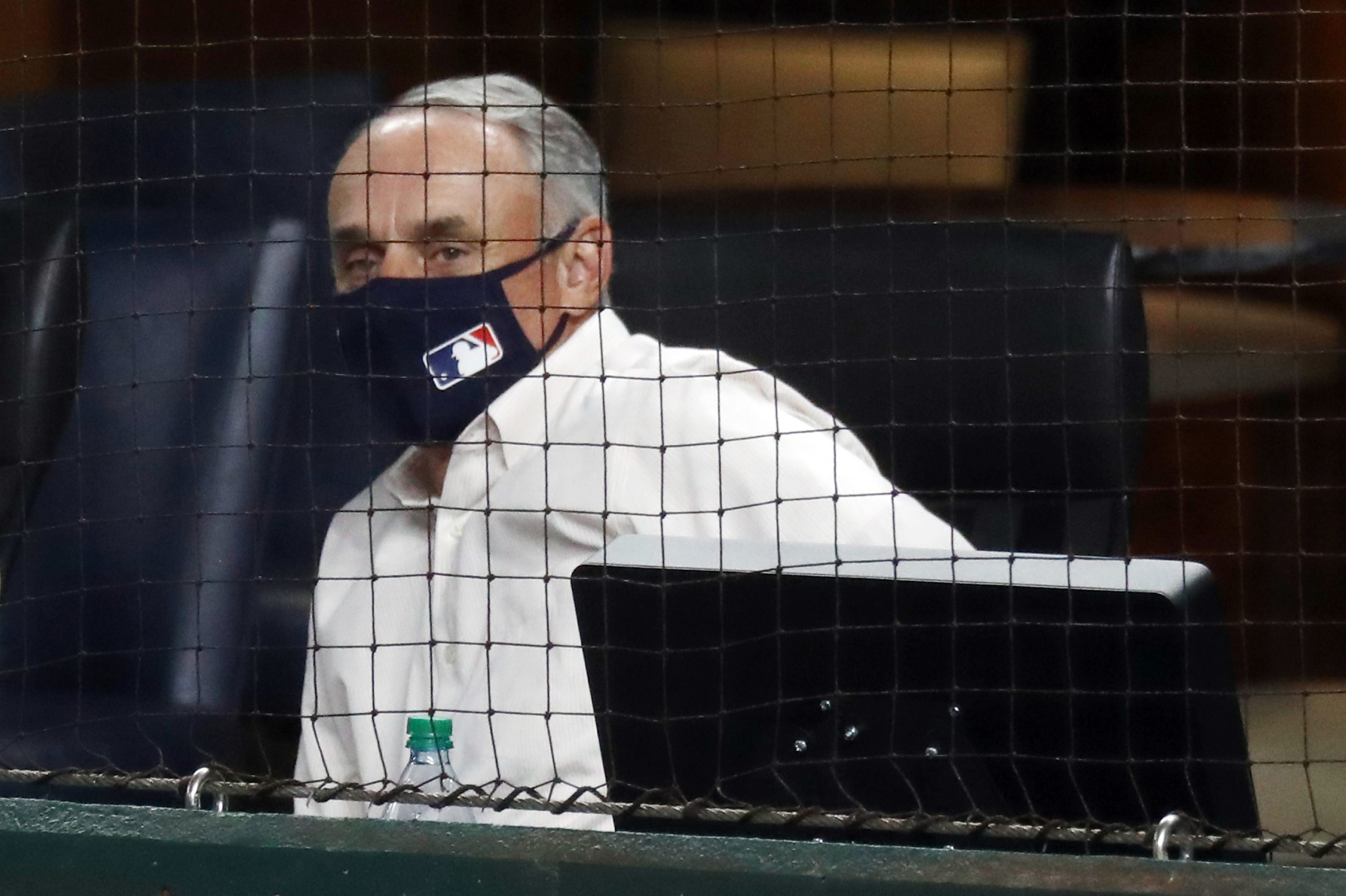 MLB Commissioner Rob Manfred attends a game at Globe Life Field on Oct. 7 in Arlington, Texas. (Ronald Martinez/Getty Images)