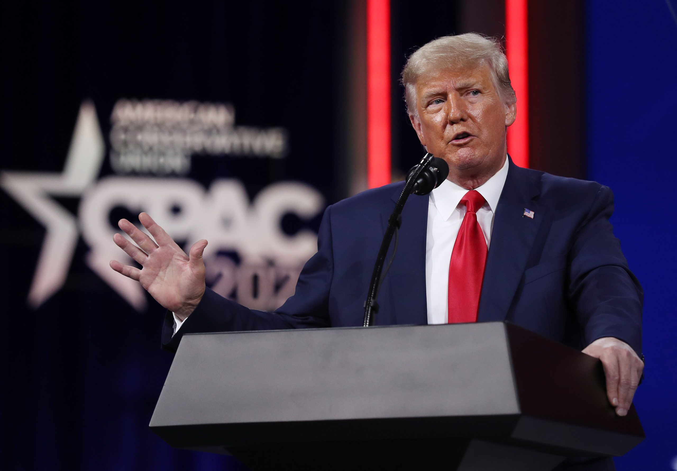 Former President Donald Trump speaks at the Conservative Political Action Conference in February in Orlando, Florida. (Joe Raedle/Getty Images)